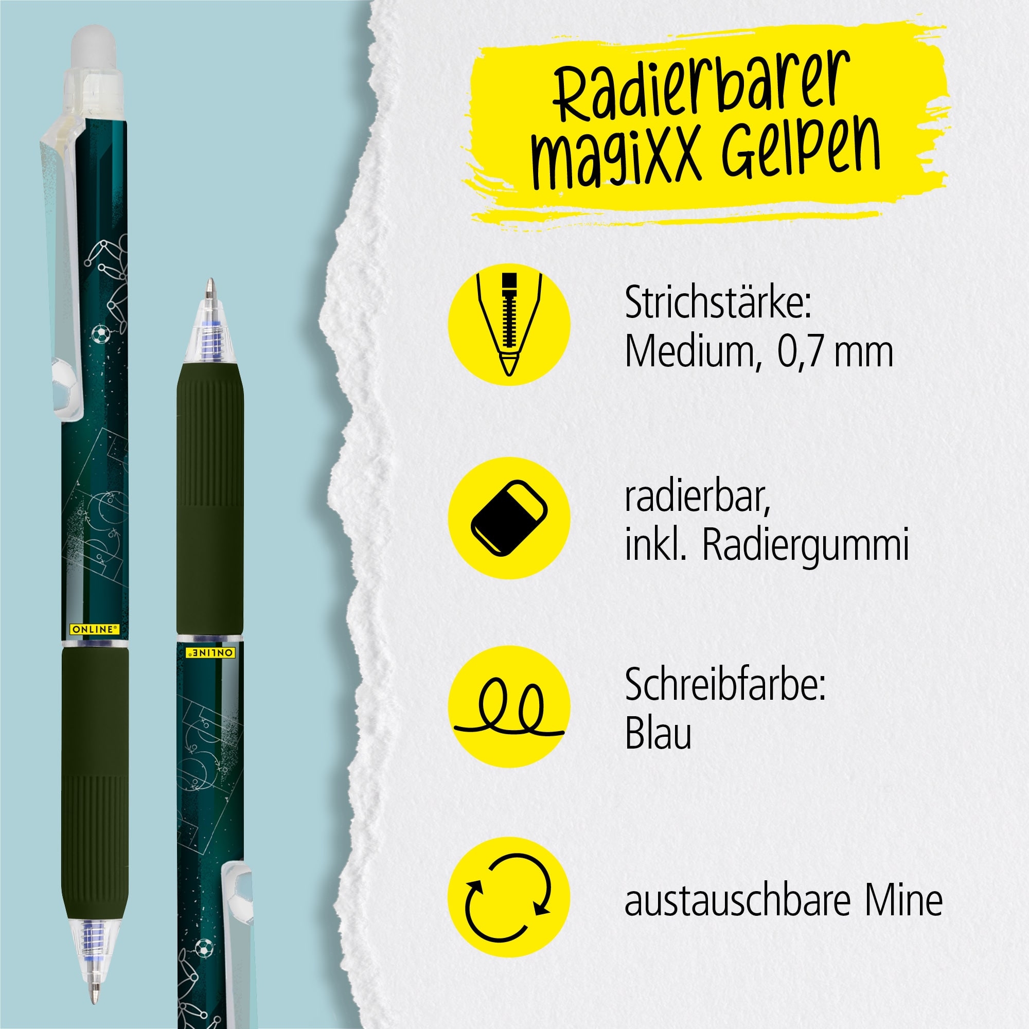 Erasable gel pen ONLINE magiXX Design Soccer