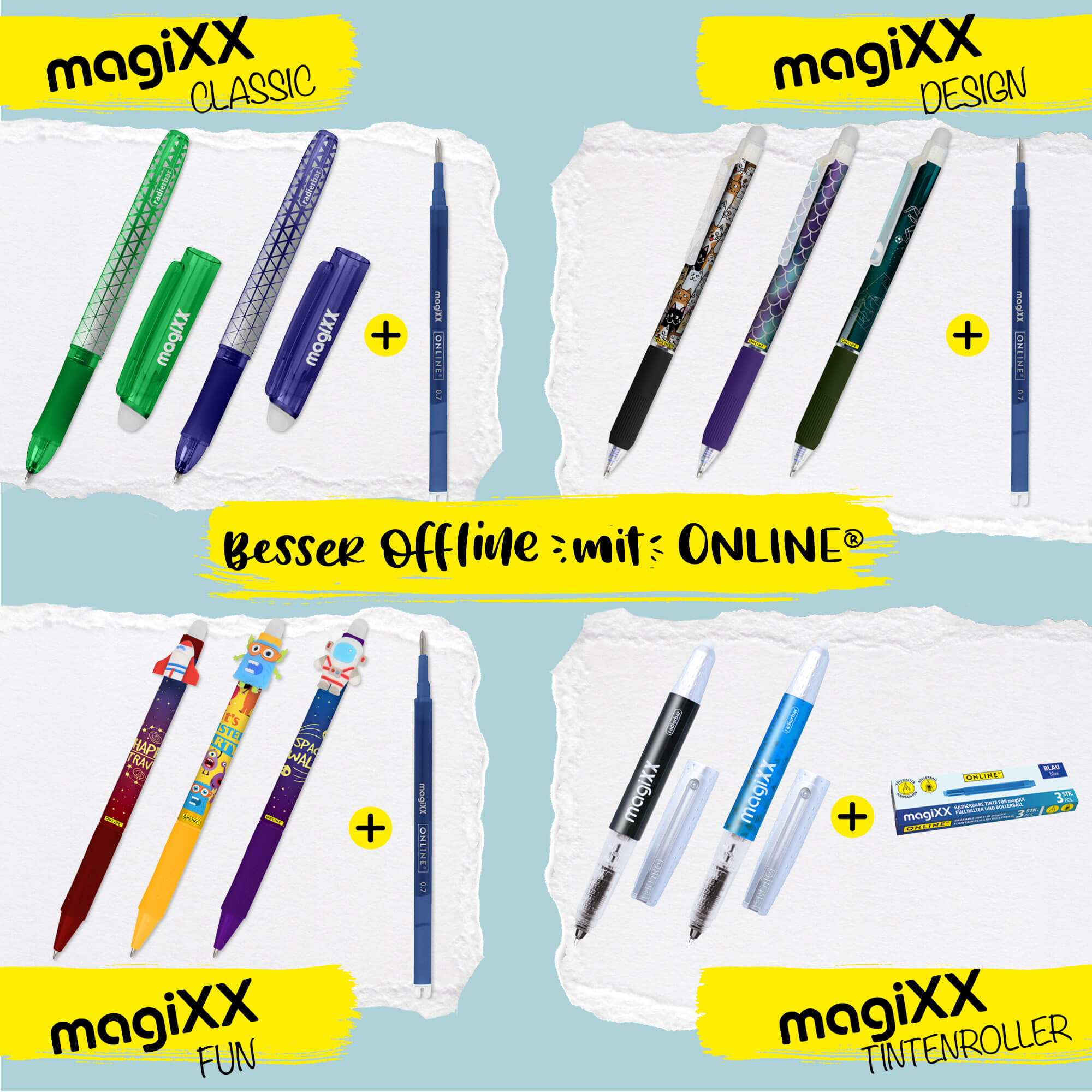 Radierbarer Füller ONLINE magiXX Lavender inkl. Tintenpatronen