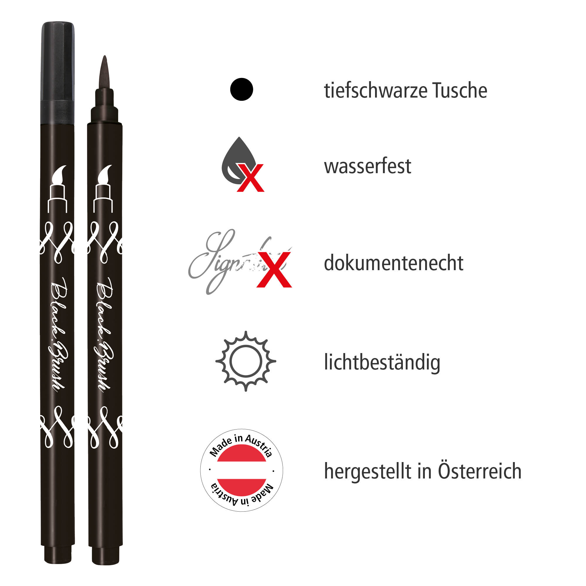 Calli Brush Pen schwarz Black Lettering - Eigenschaften