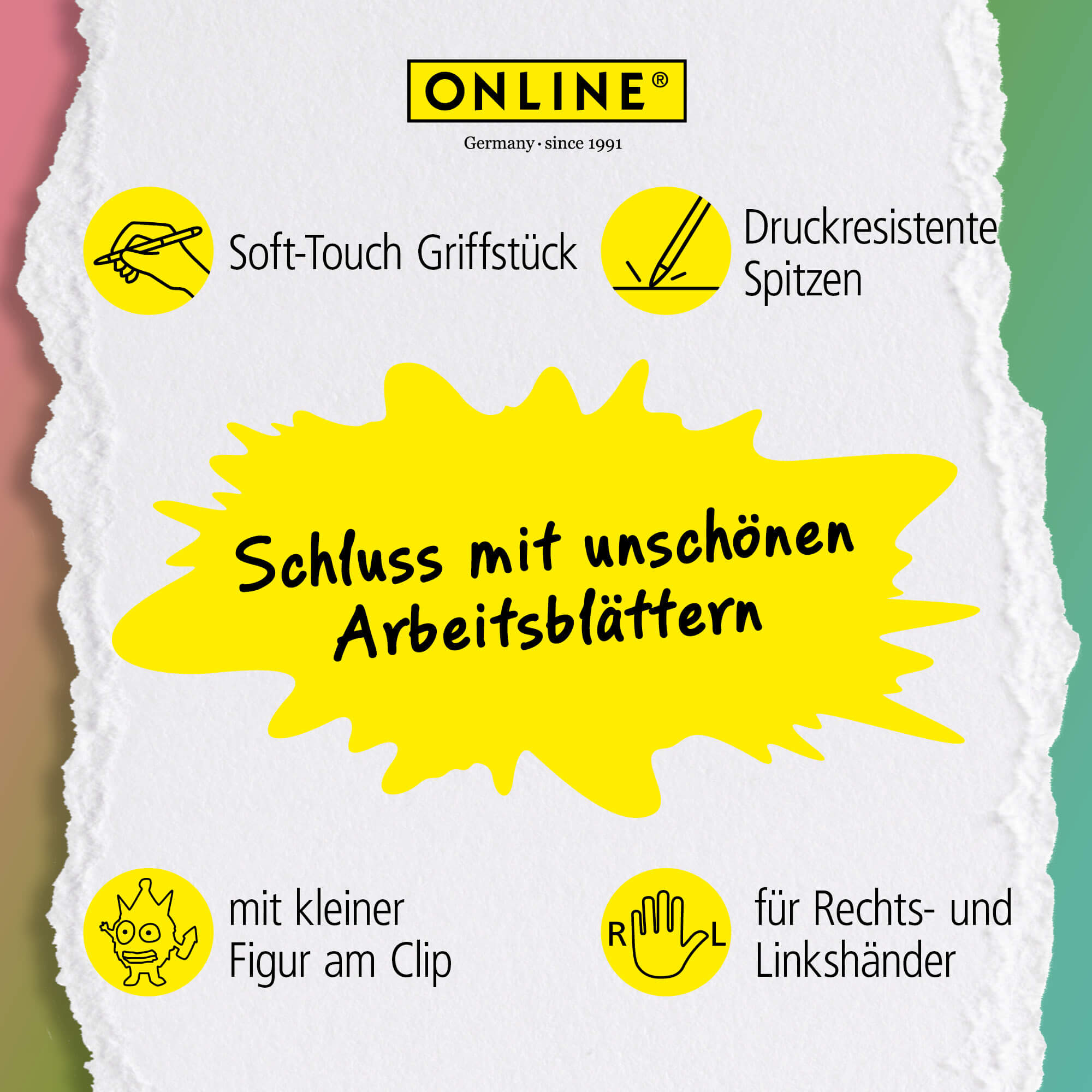 ONLINE Radierbare Gelschreiber ONLINE magiXX Fun Animals, 6er-Pack