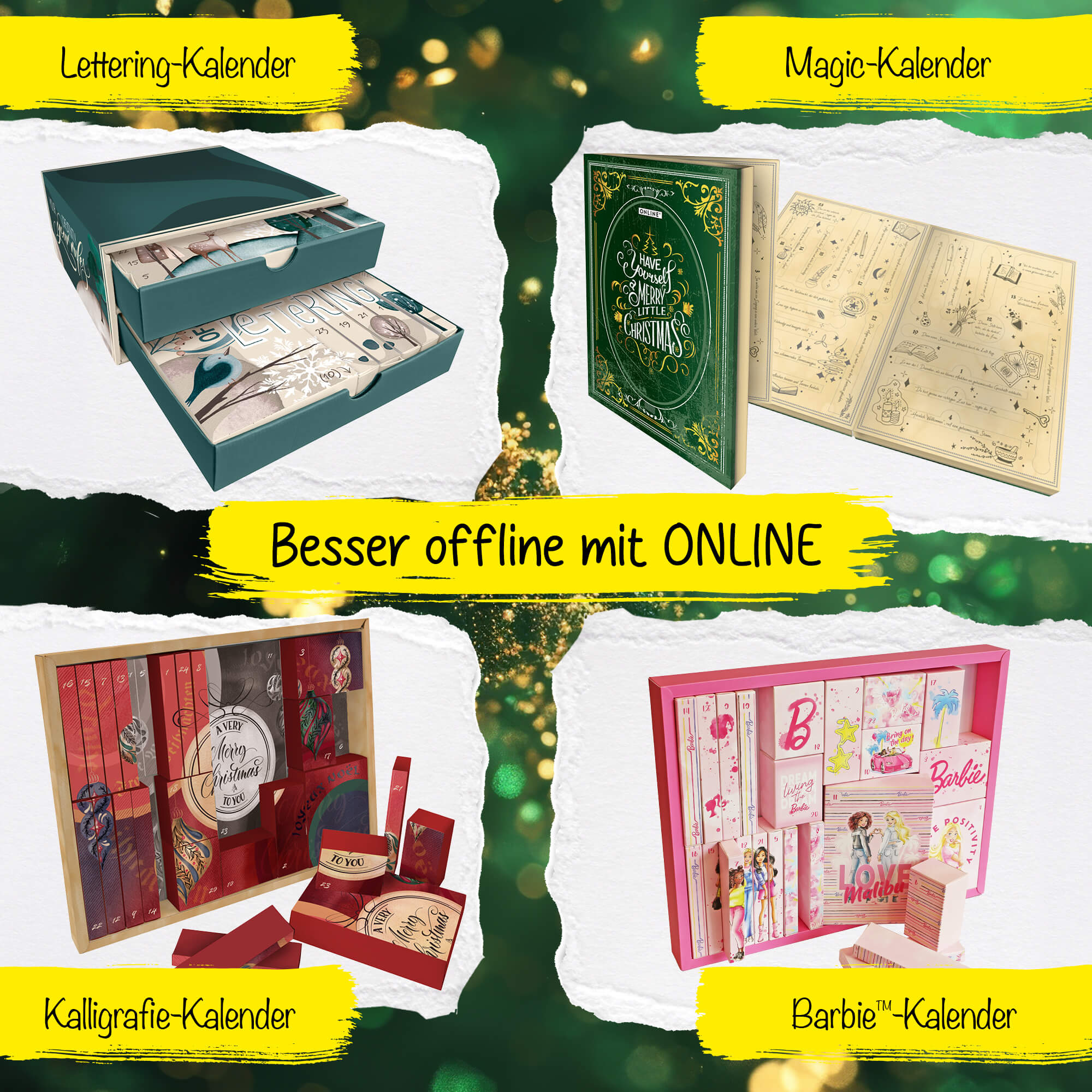 Alle Kalender im Überblick, Lettering-, Magic-, Kalligrafie-, Barbie-Kalender