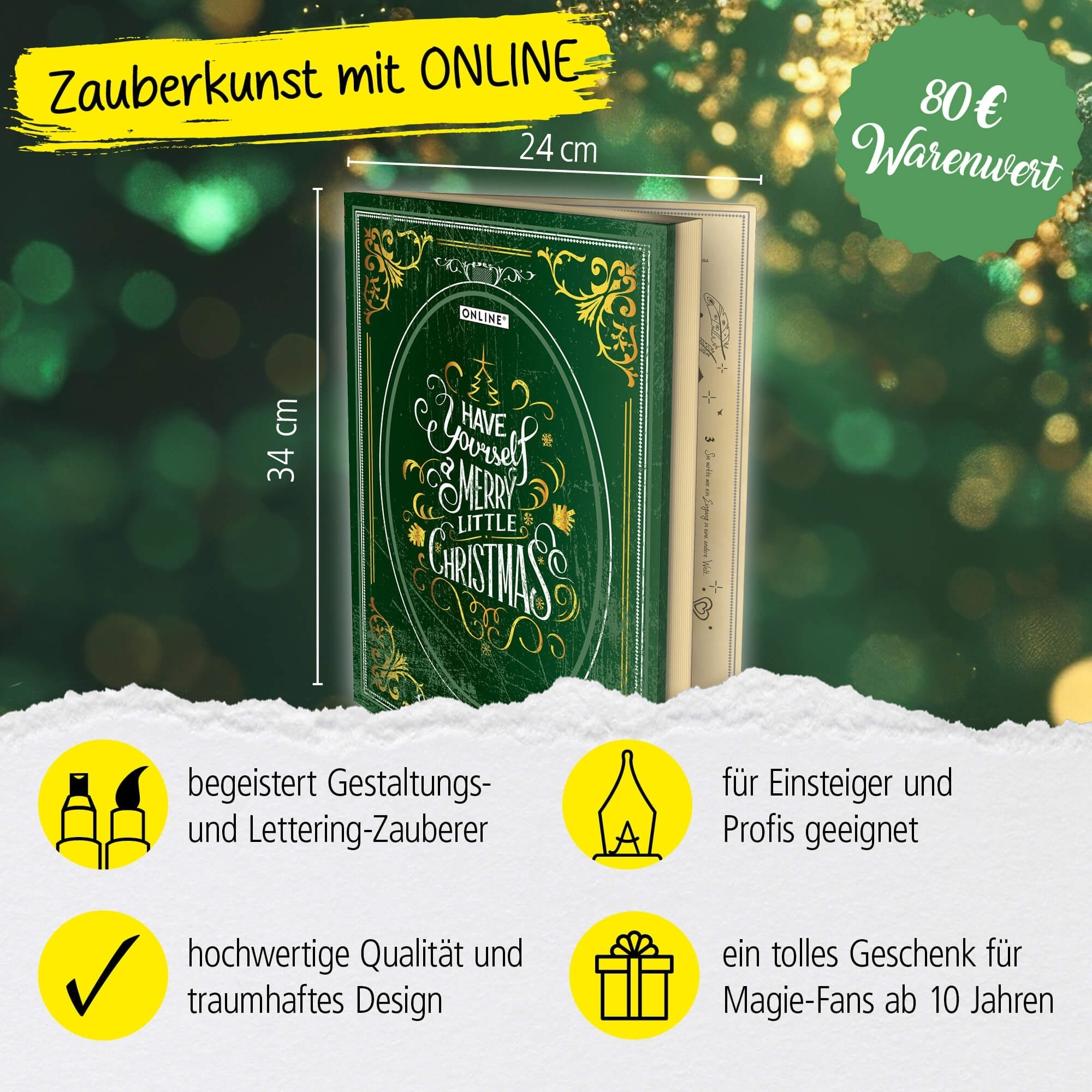 Maße des Kalenders, 34 x 49 cm