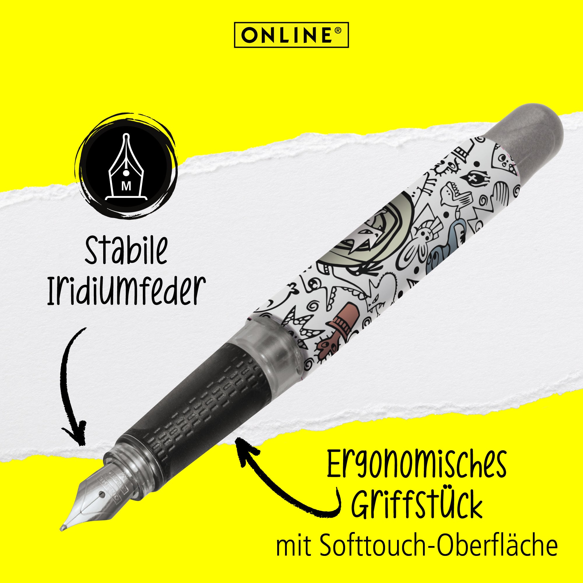 Eine stabile Iridiumfeder und ein ergonomisches Griffstück zeichnen unseren College Füller aus