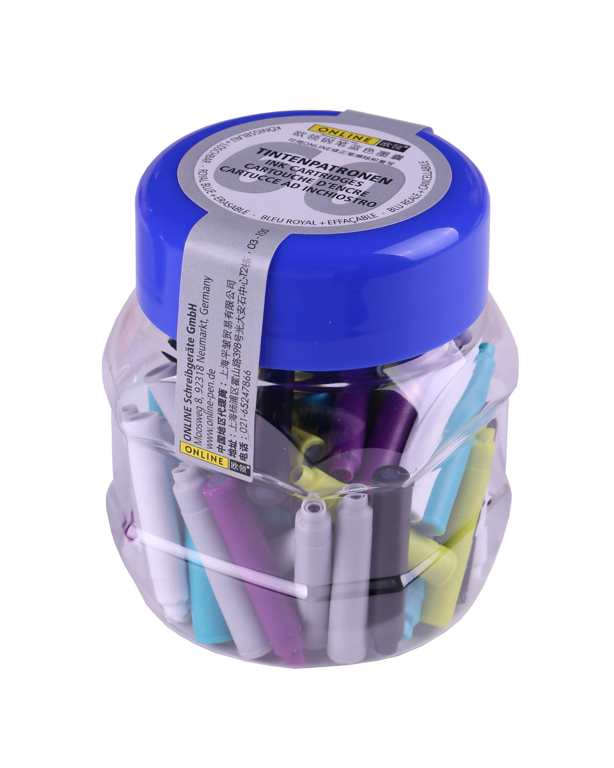 Standard Ink Cartridges, 60 pcs., writing colour blue Standard Ink Cartridges, 60 pcs., writing colour blue