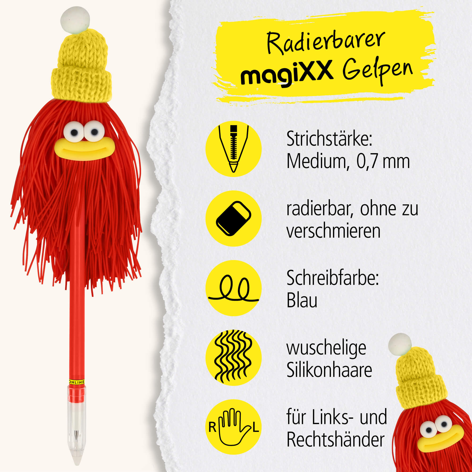 Gelschreiber magiXX Hairy Friends Red
