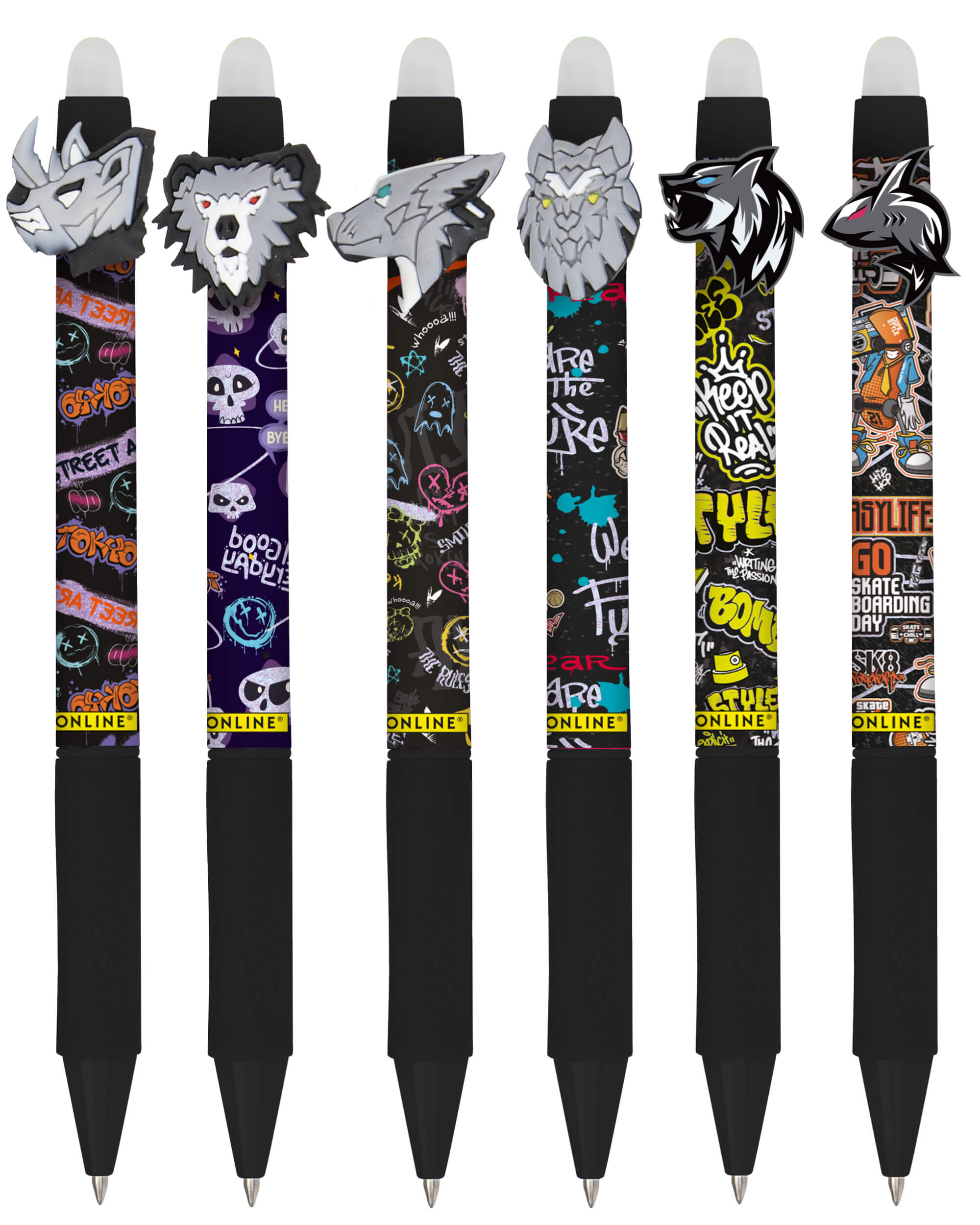 Radierbare Gelschreiber Angry Animals, 6er Pack Radierbare Gelschreiber Angry Animals, 6er Pack