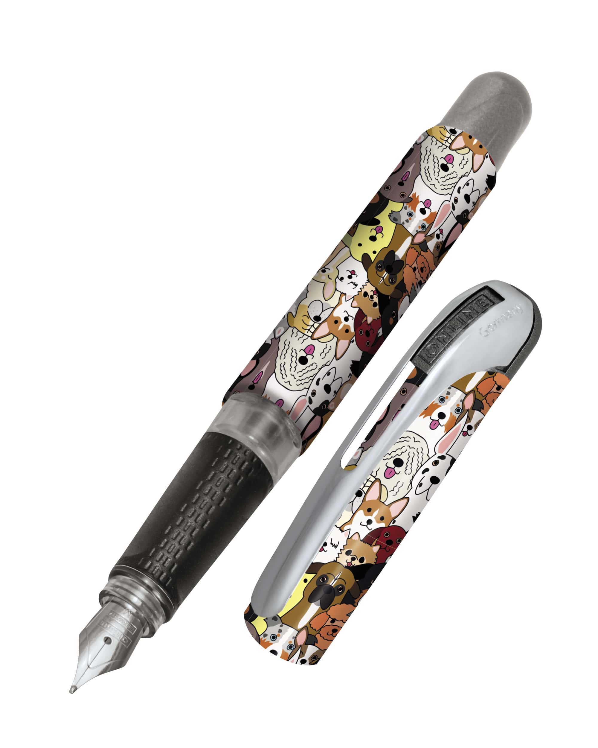 Fountain Pen M College Fluffy Dogs Unser College Füllhalter Fluffy Dogs im trendigen Hunde-Muster mit Hunden in verschiedenen Farben