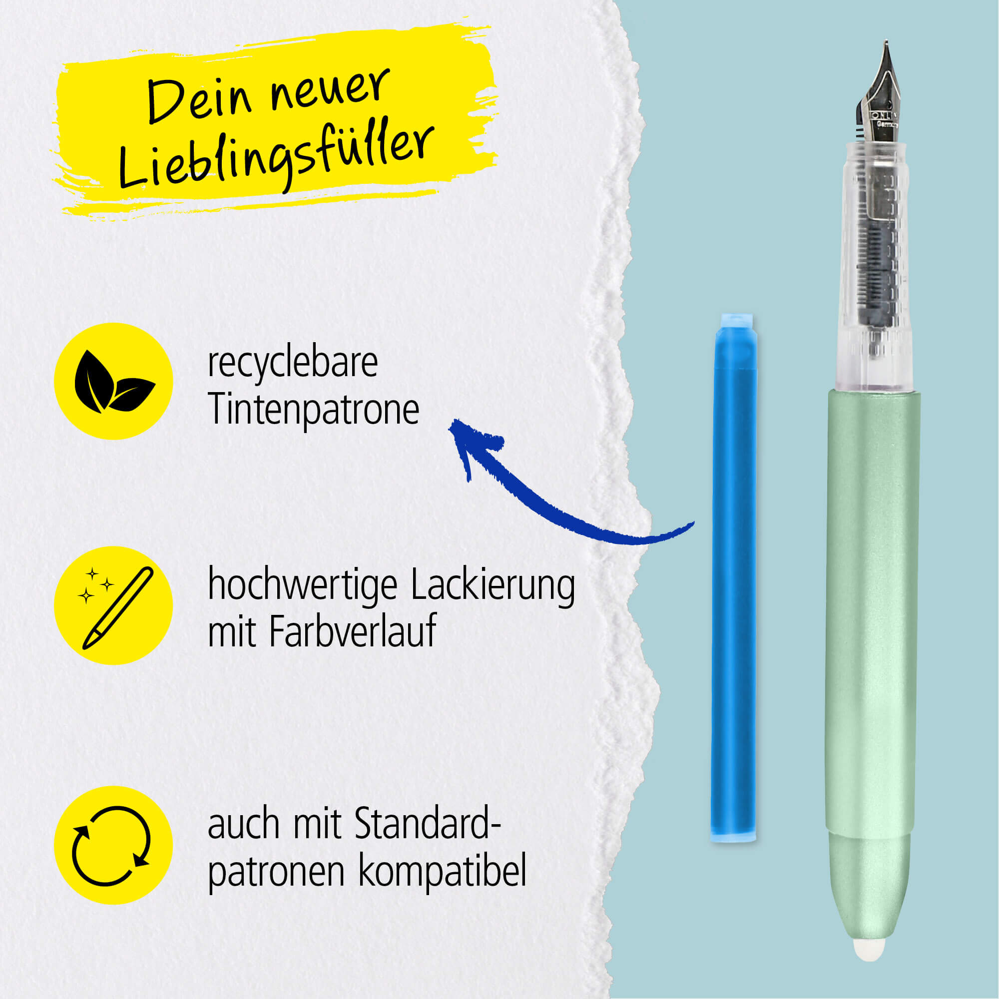 Radierbarer Füller magiXX Metallic Green