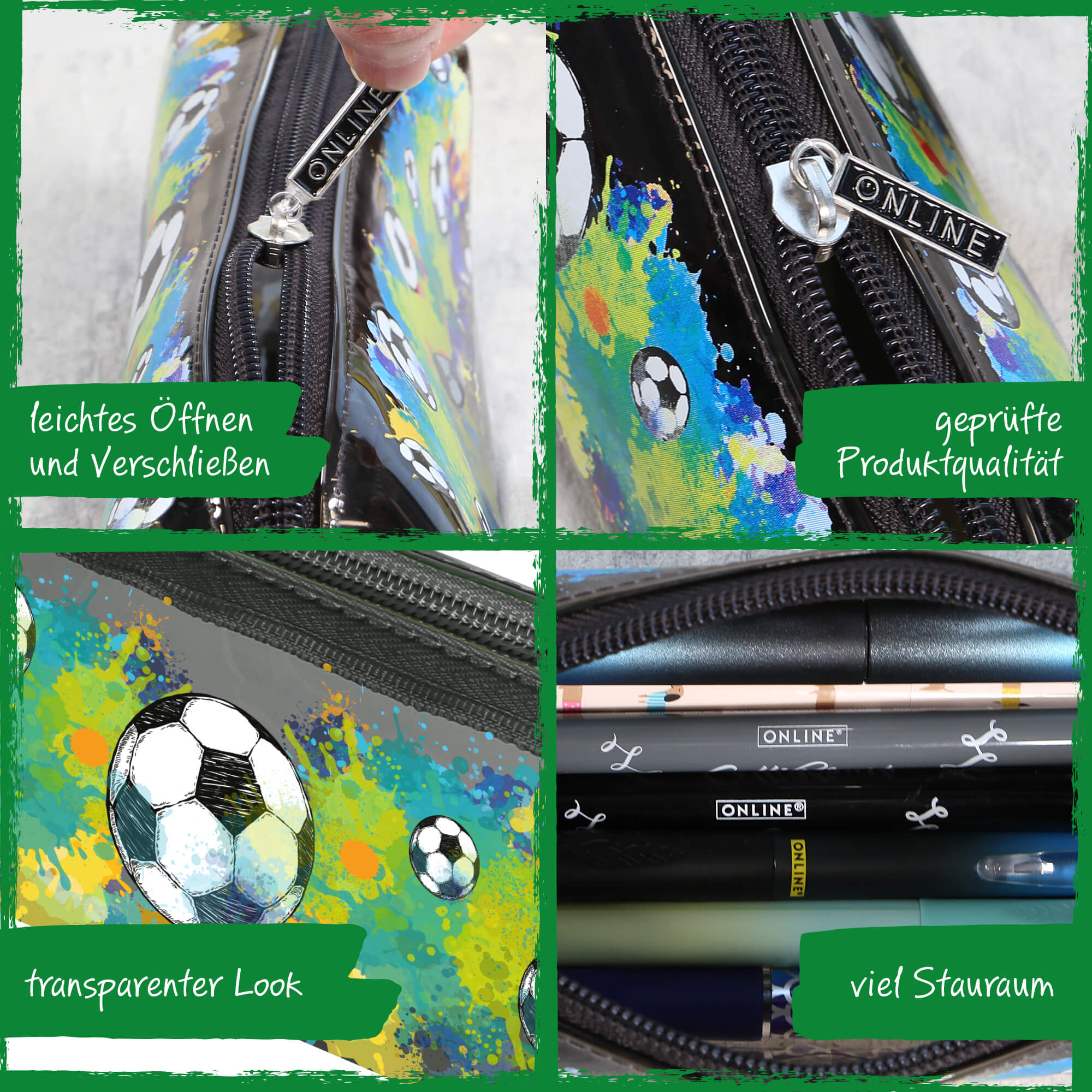 Schlampermäppchen Soccer Transparent