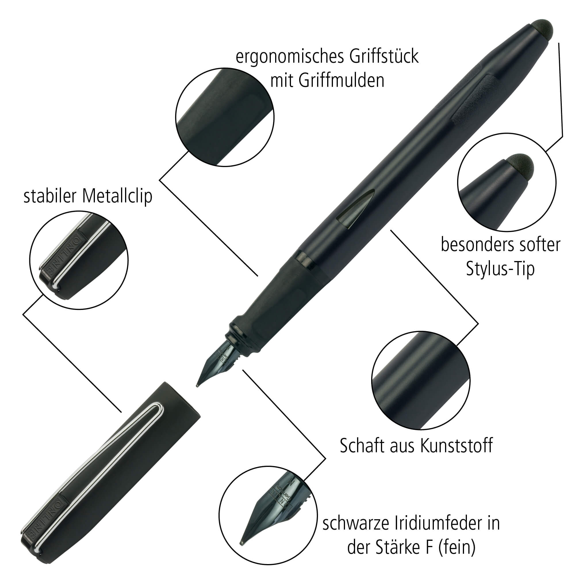 Fountain Pen Switch Plus Petrol, nib F (fine)