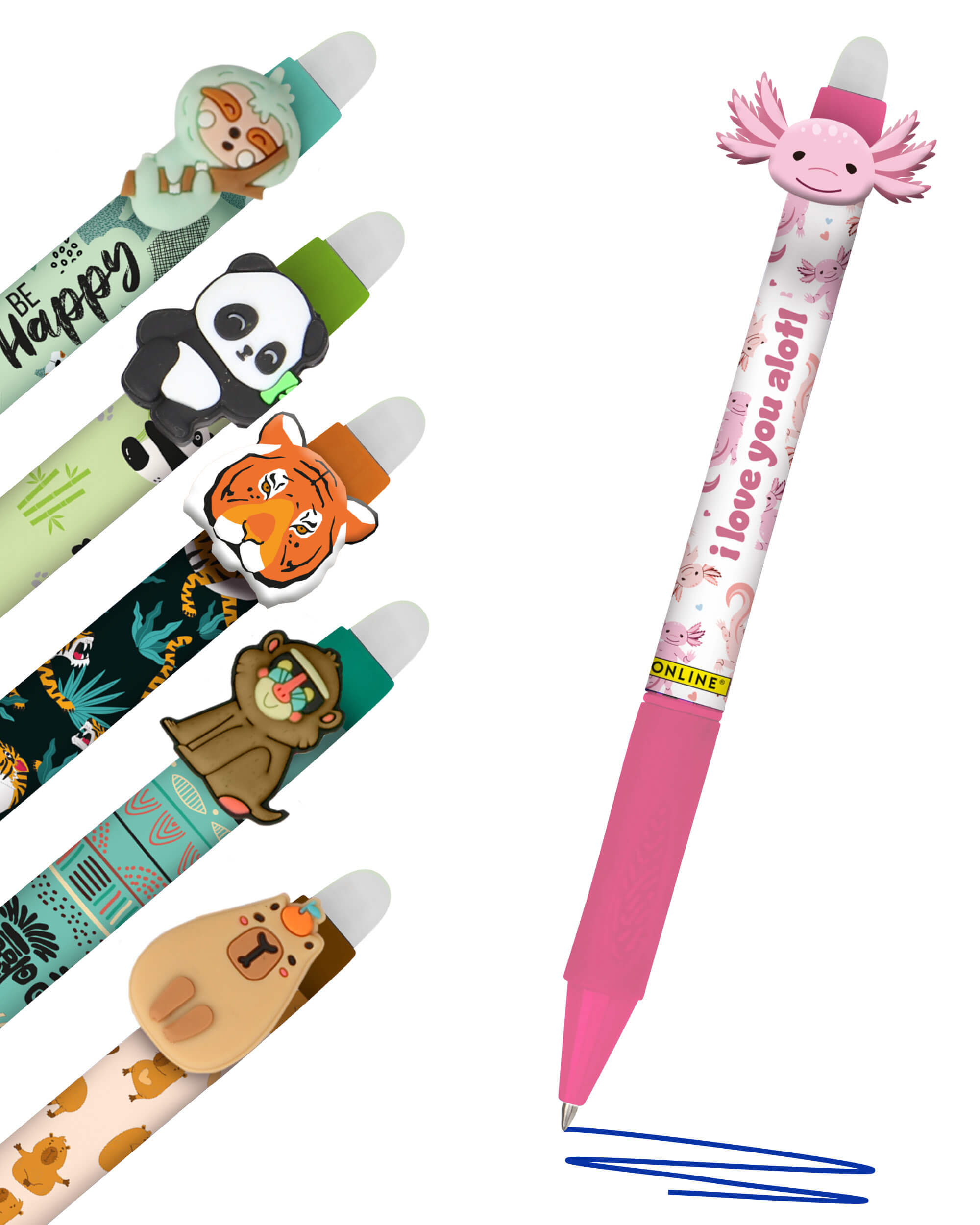 ONLINE Radierbare Gelschreiber ONLINE magiXX Fun Animals, 6er-Pack