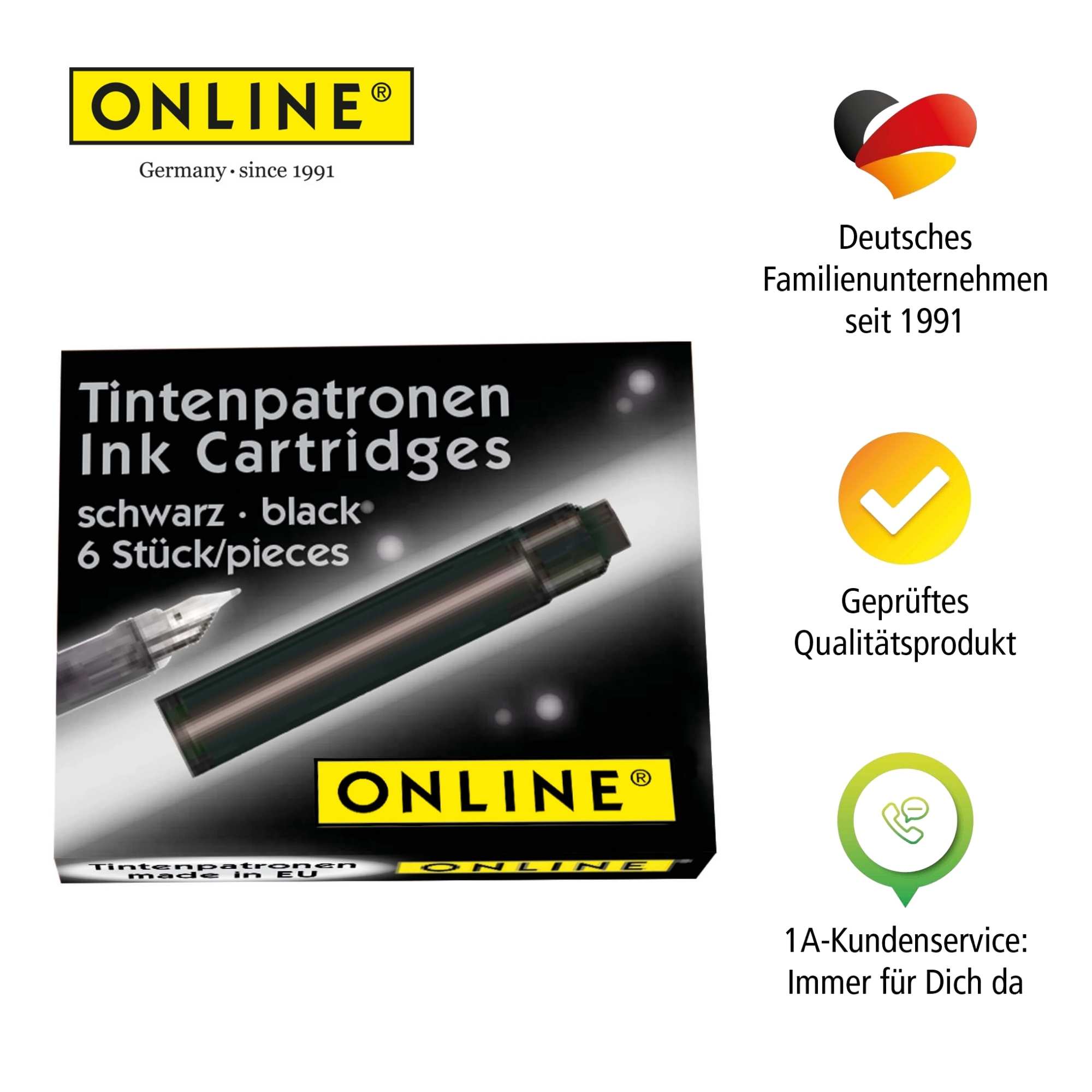ONLINE Füller Tintenpatrone schwarz