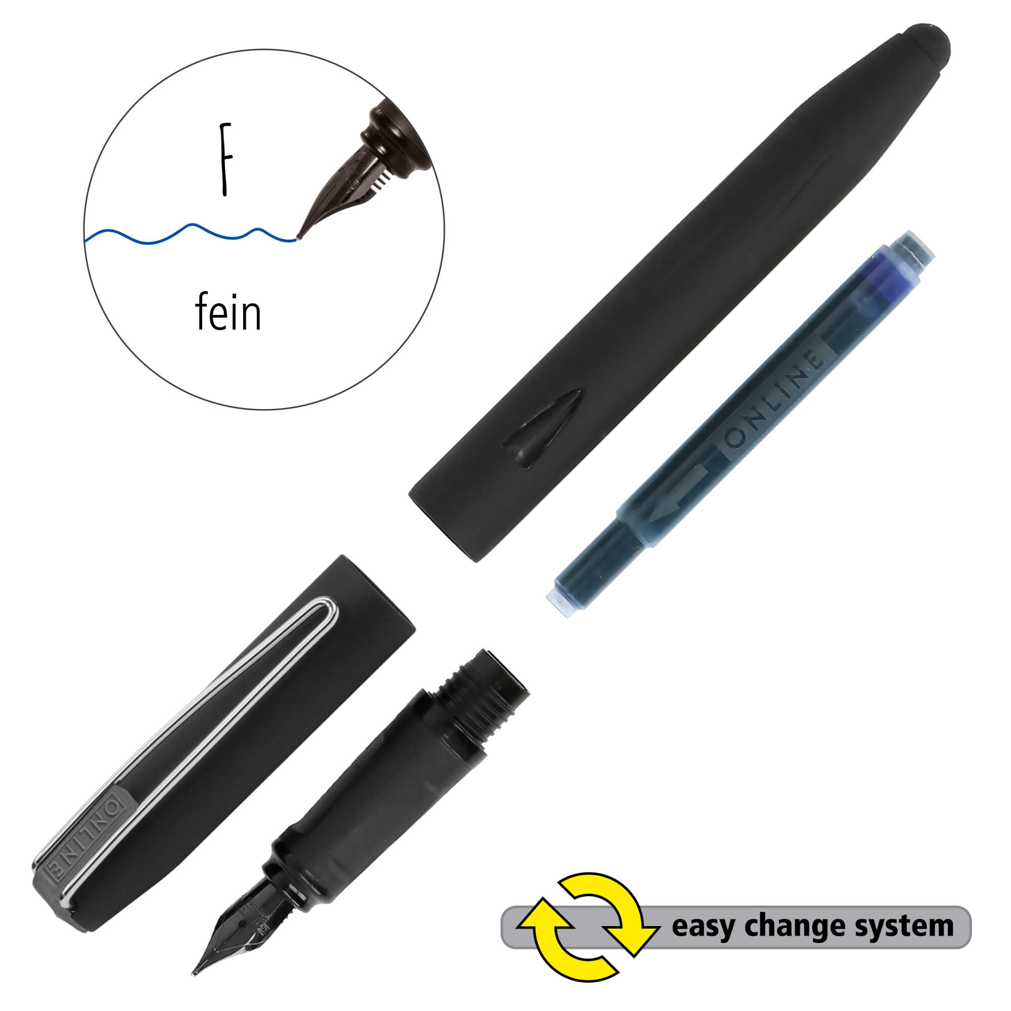 Fountain Pen Switch Plus Petrol, nib F (fine)
