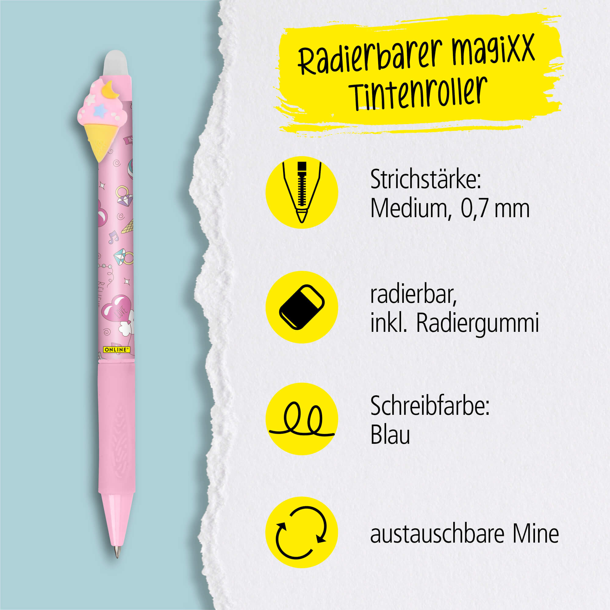 Erasable gel pen ONLINE magiXX Fun Icecream