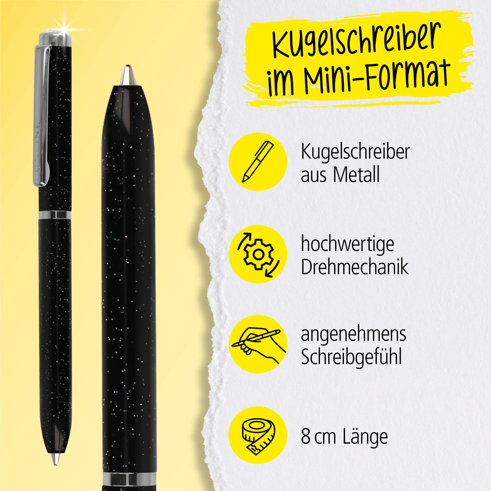 Drehkugelschreiber Mini Portemonnaie Crystal Black