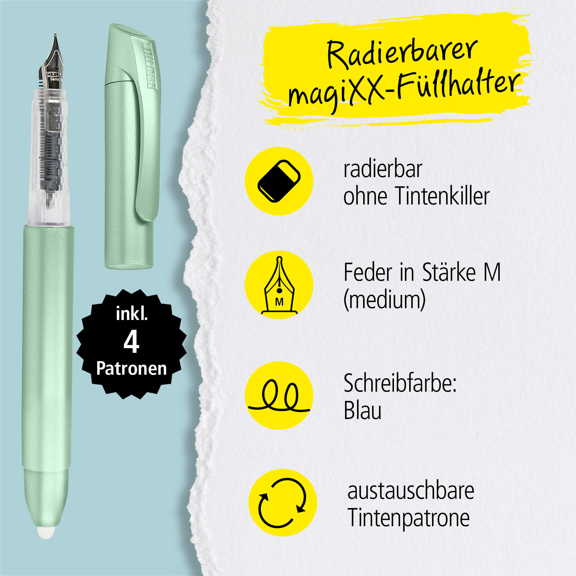 Radierbarer Füller magiXX Metallic Green