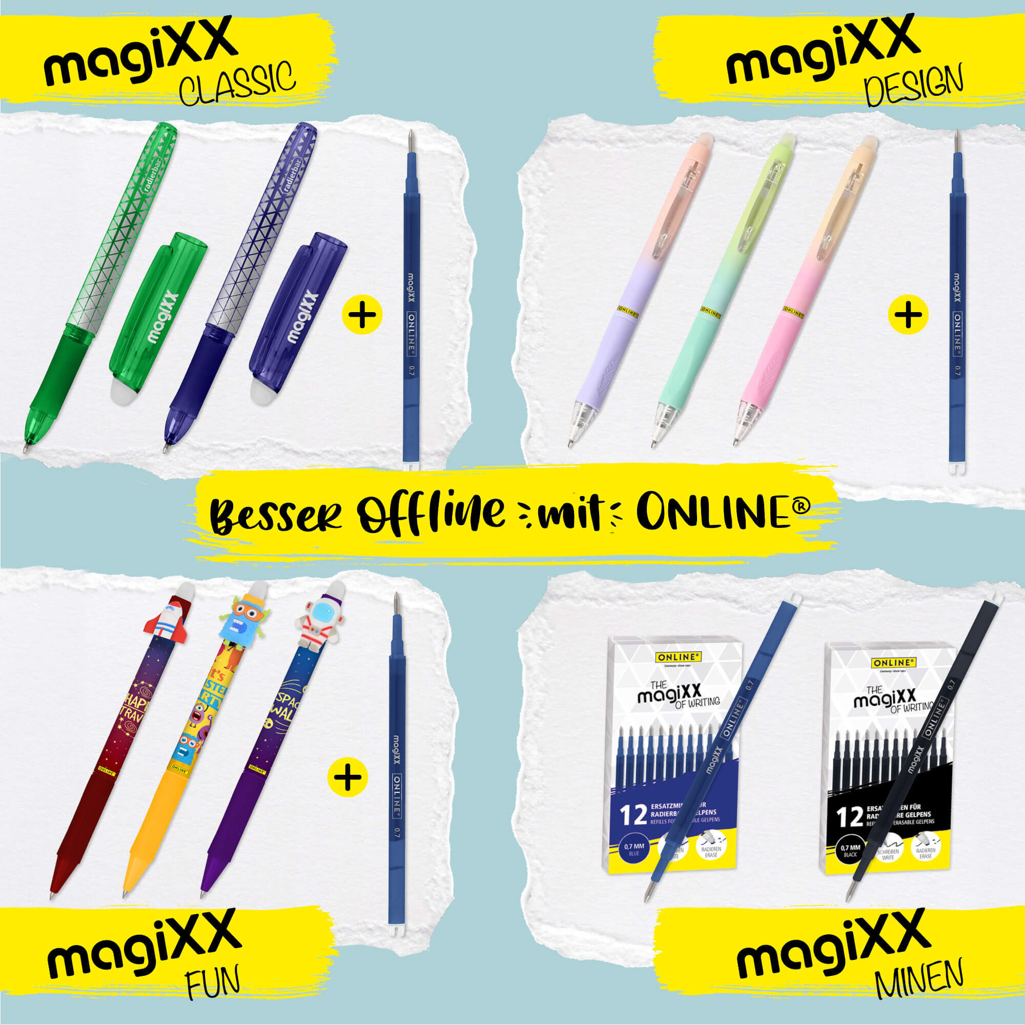 ONLINE Gelpen magiXX Design Fashion Boys, 3 Stk.