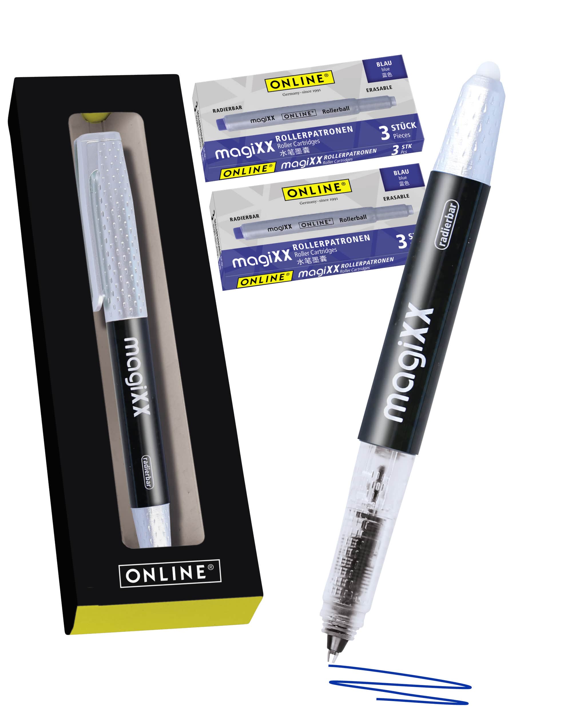 Erasable Ink-Rollerballl ONLINE magiXX Blue incl. Ink-Cartridges Erasable Ink-Rollerballl ONLINE magiXX Blue incl. Ink-Cartridges