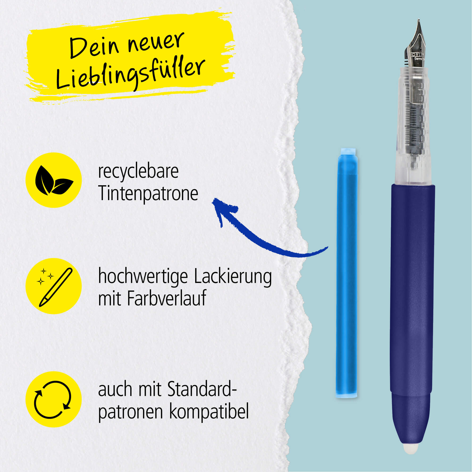 Radierbarer Füller magiXX Metallic Blue