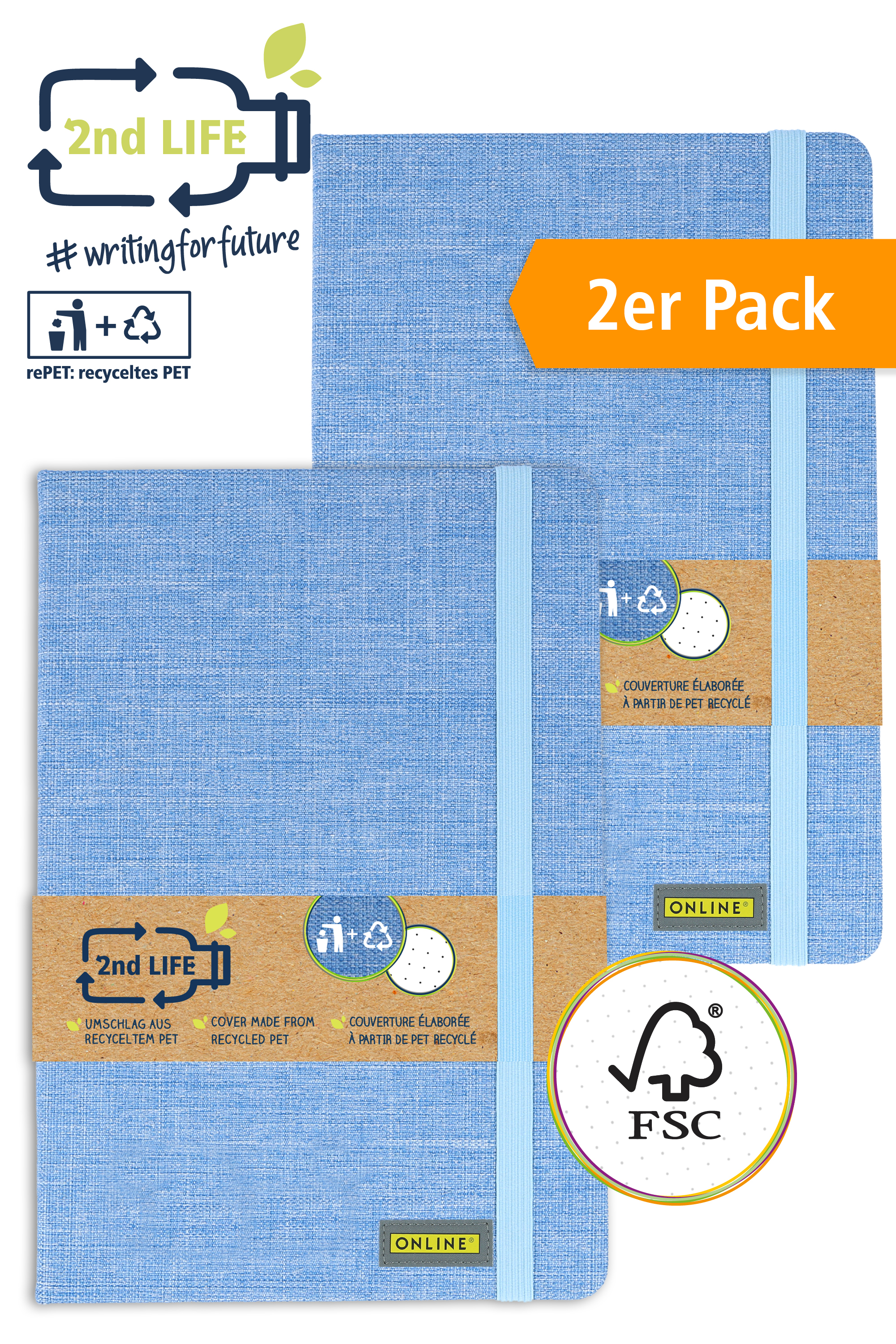 Set 2nd LIFE Notebooks DIN A5, twin pack