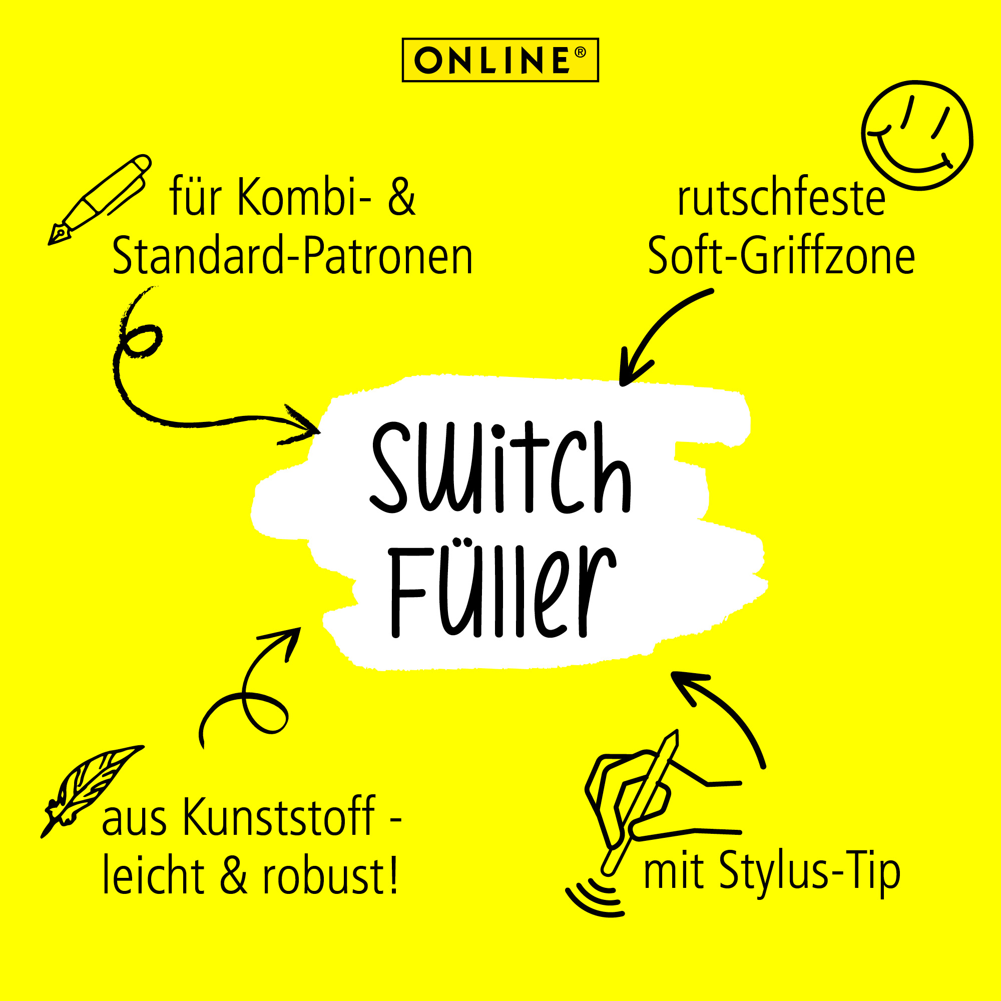 Füllhalter Switch Plus M Silver