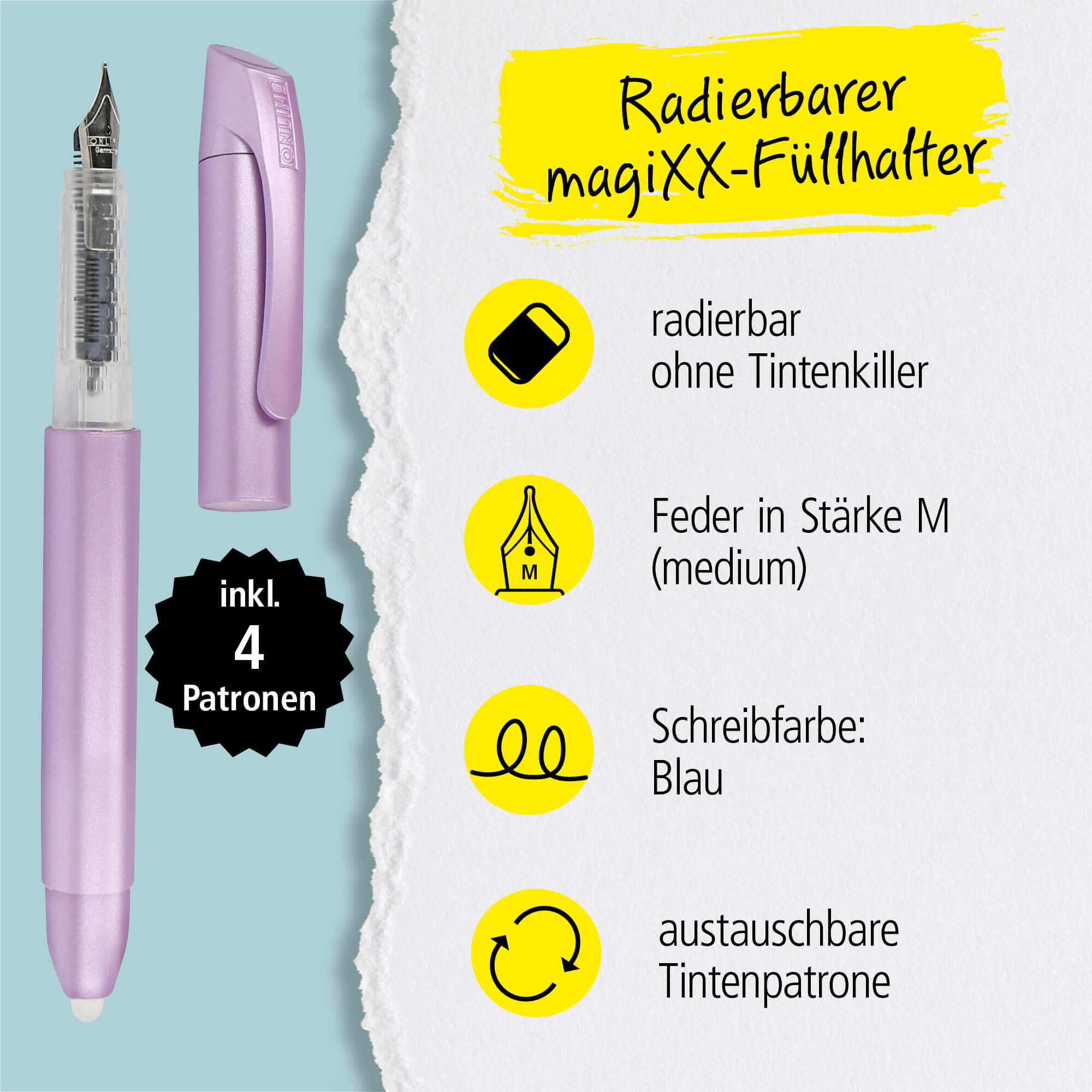 Radierbarer Füller magiXX Metallic Lilac