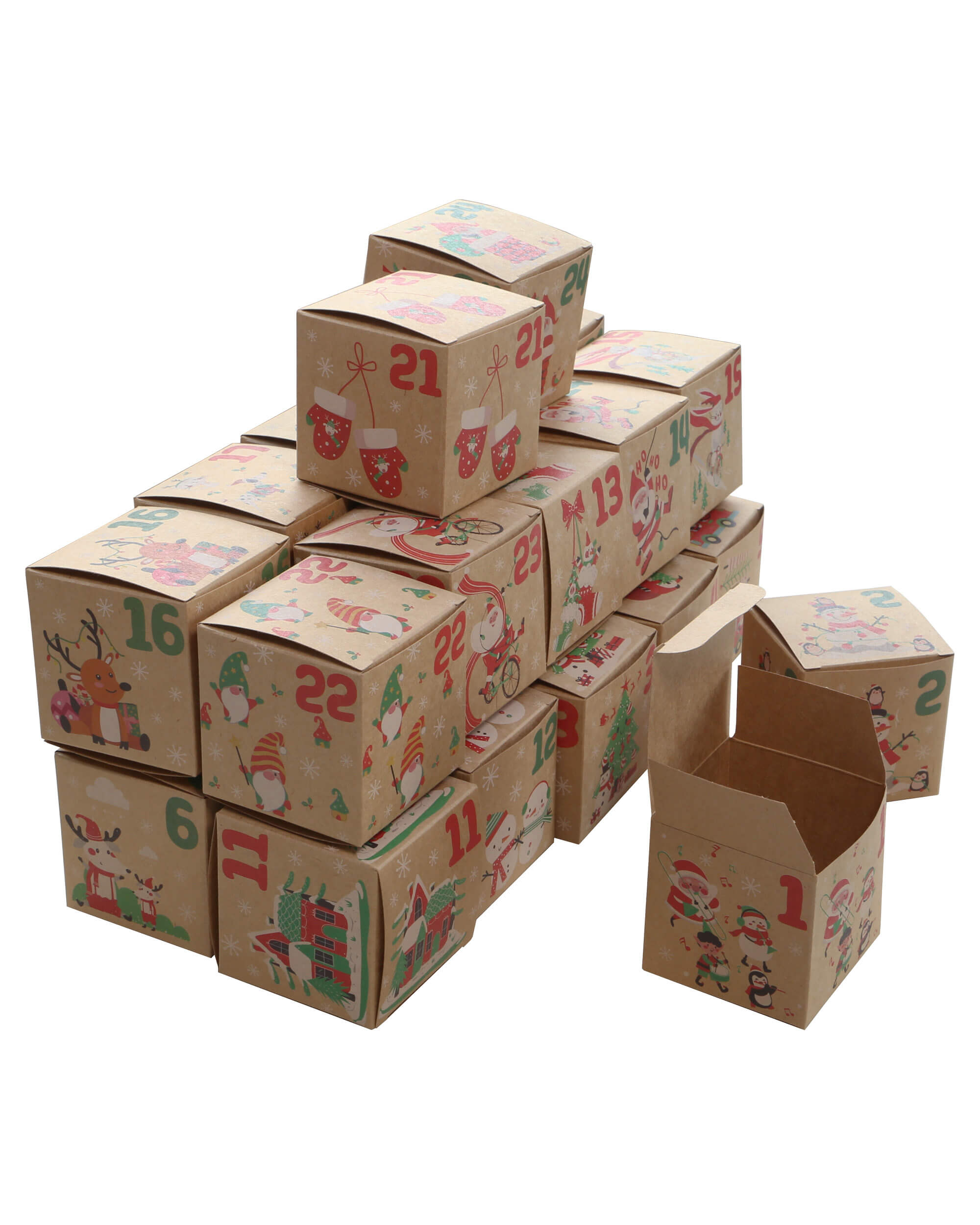 Adventskalender mit 24 Geschenkboxen