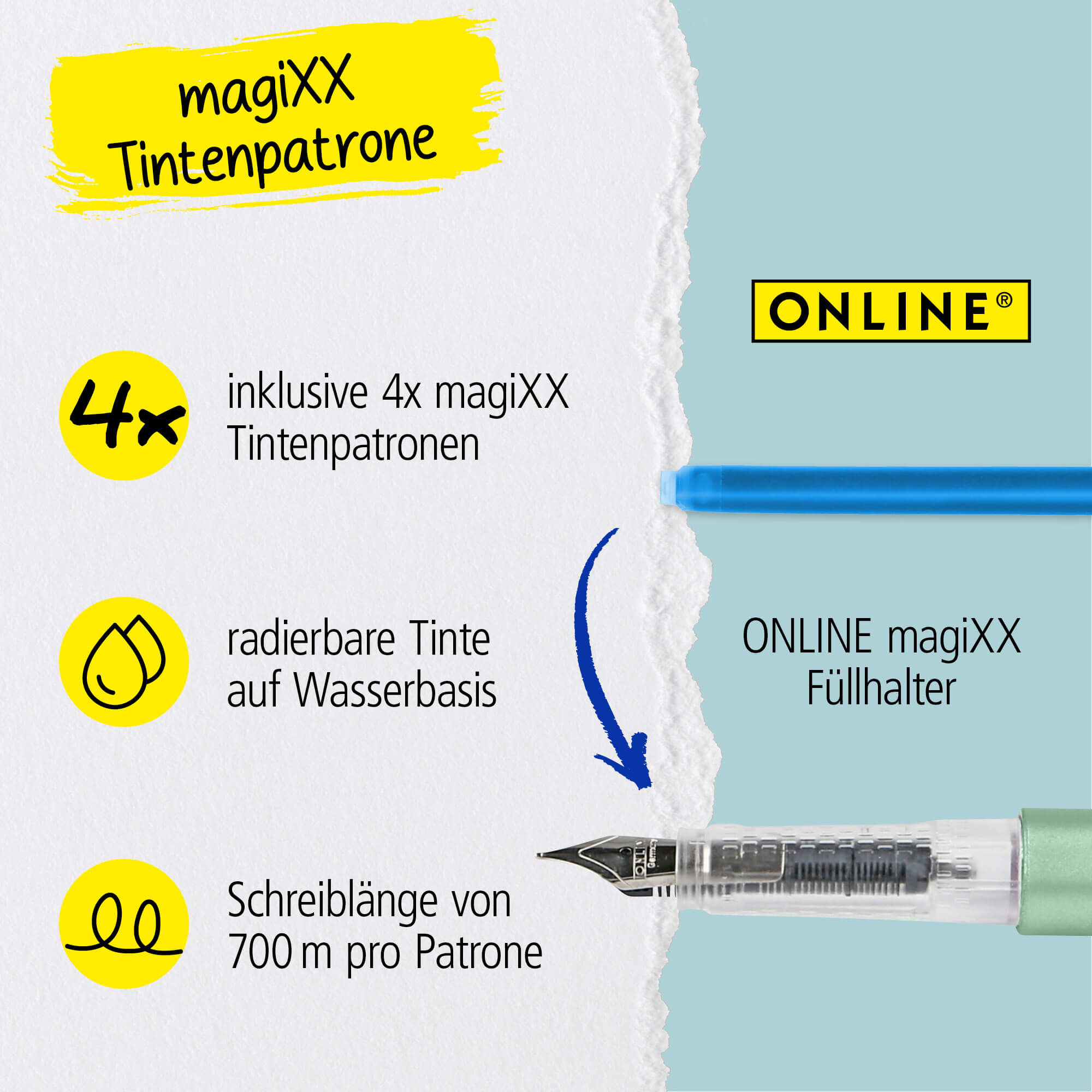 Radierbarer Füller magiXX Metallic Green