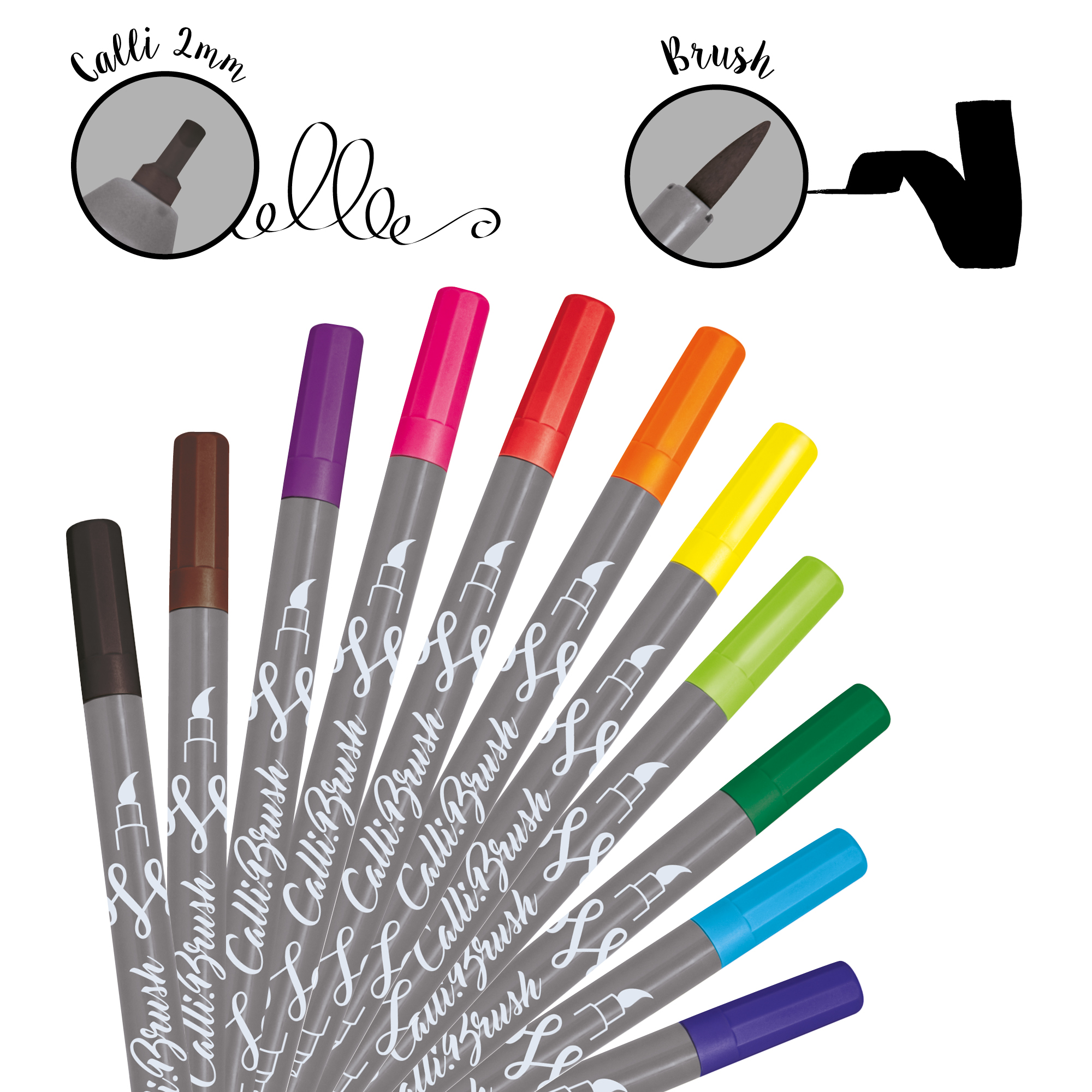 Online Calli Brush Set mit 11 Stiften