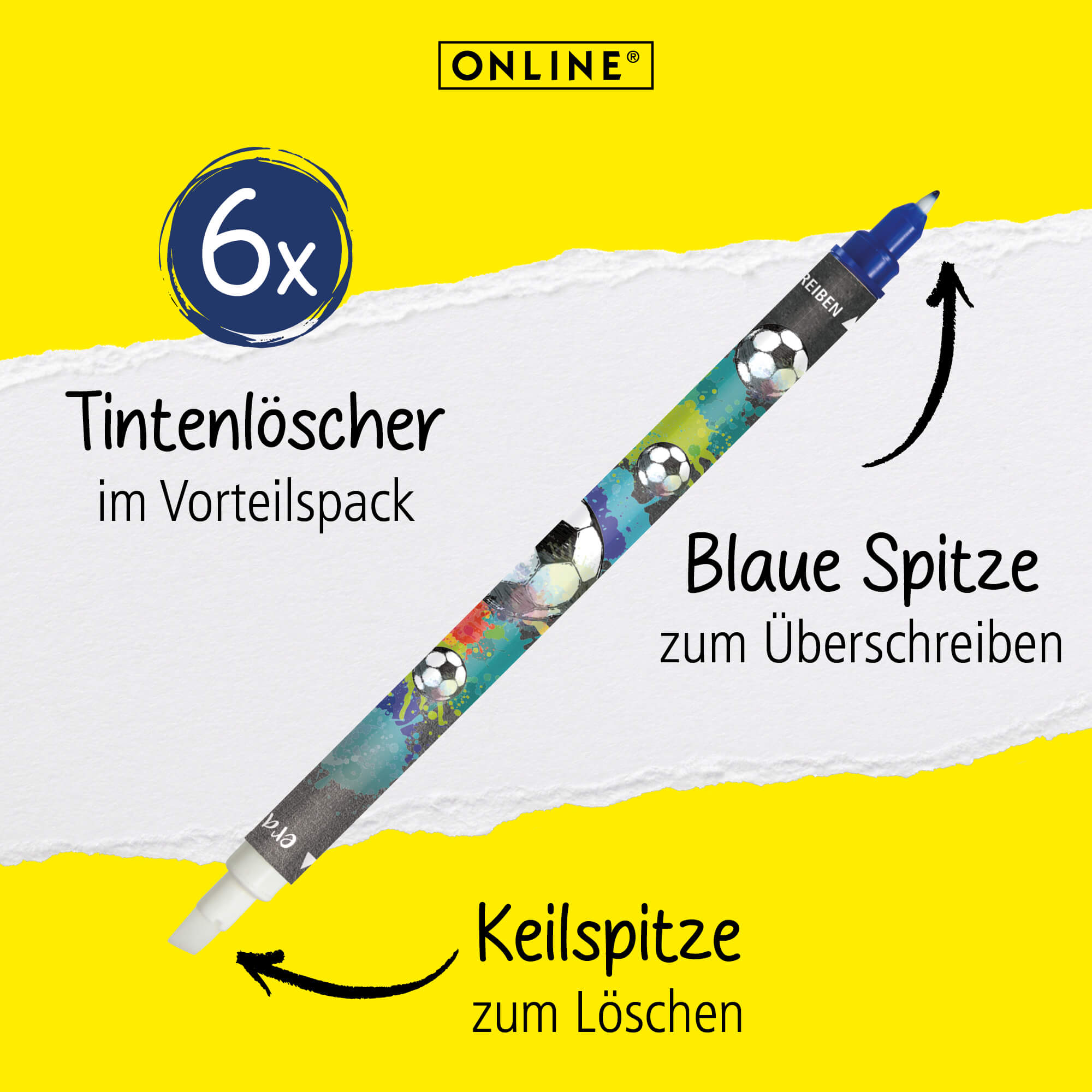 ONLINE Tintenlöscher Soccer, 6 Stück