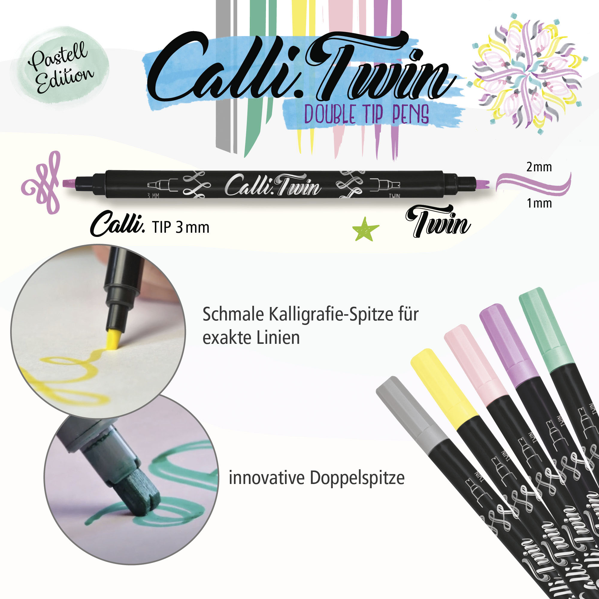 Calli.Twin double tip pens Pastel Edition