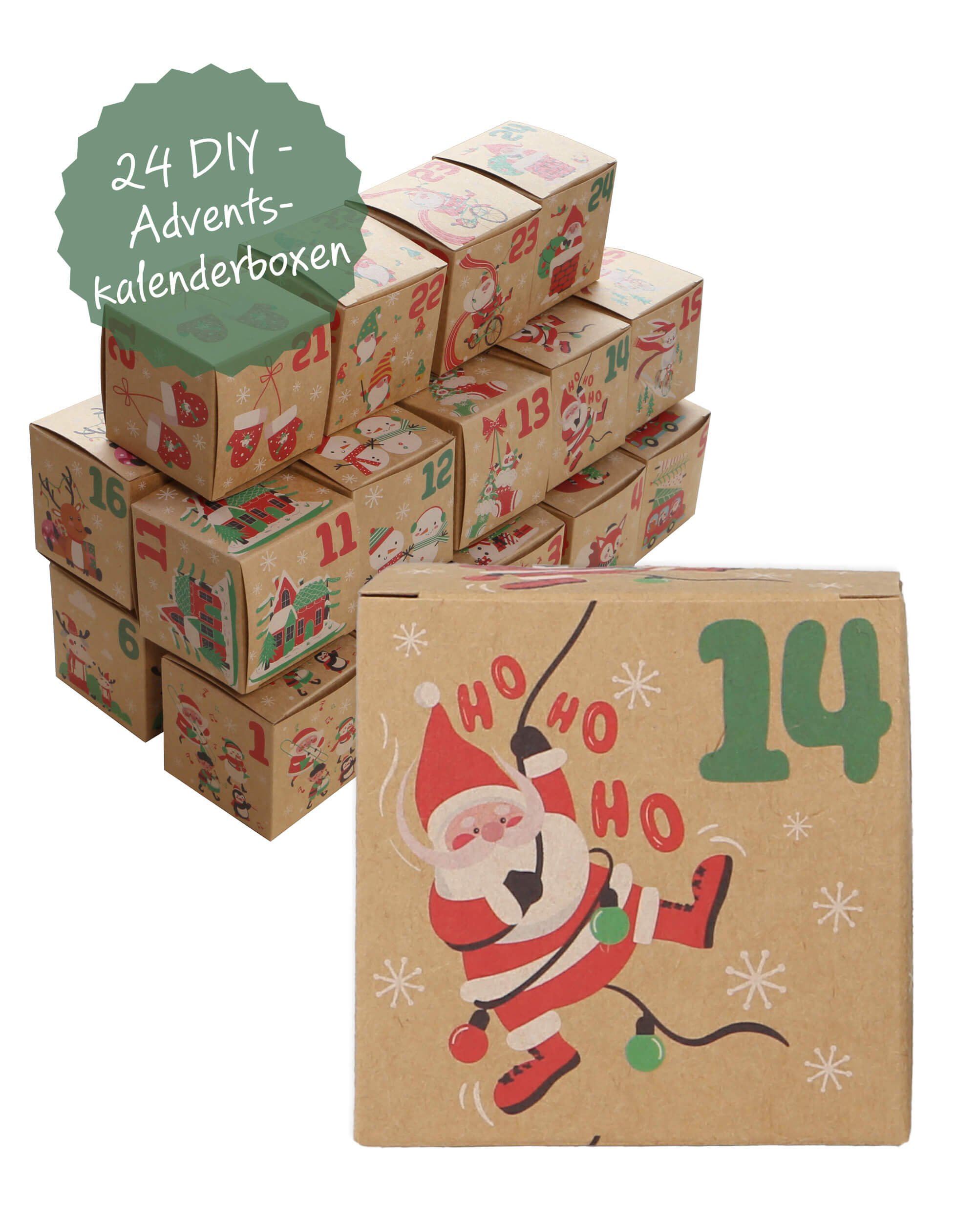 Adventskalender mit 24 Geschenkboxen