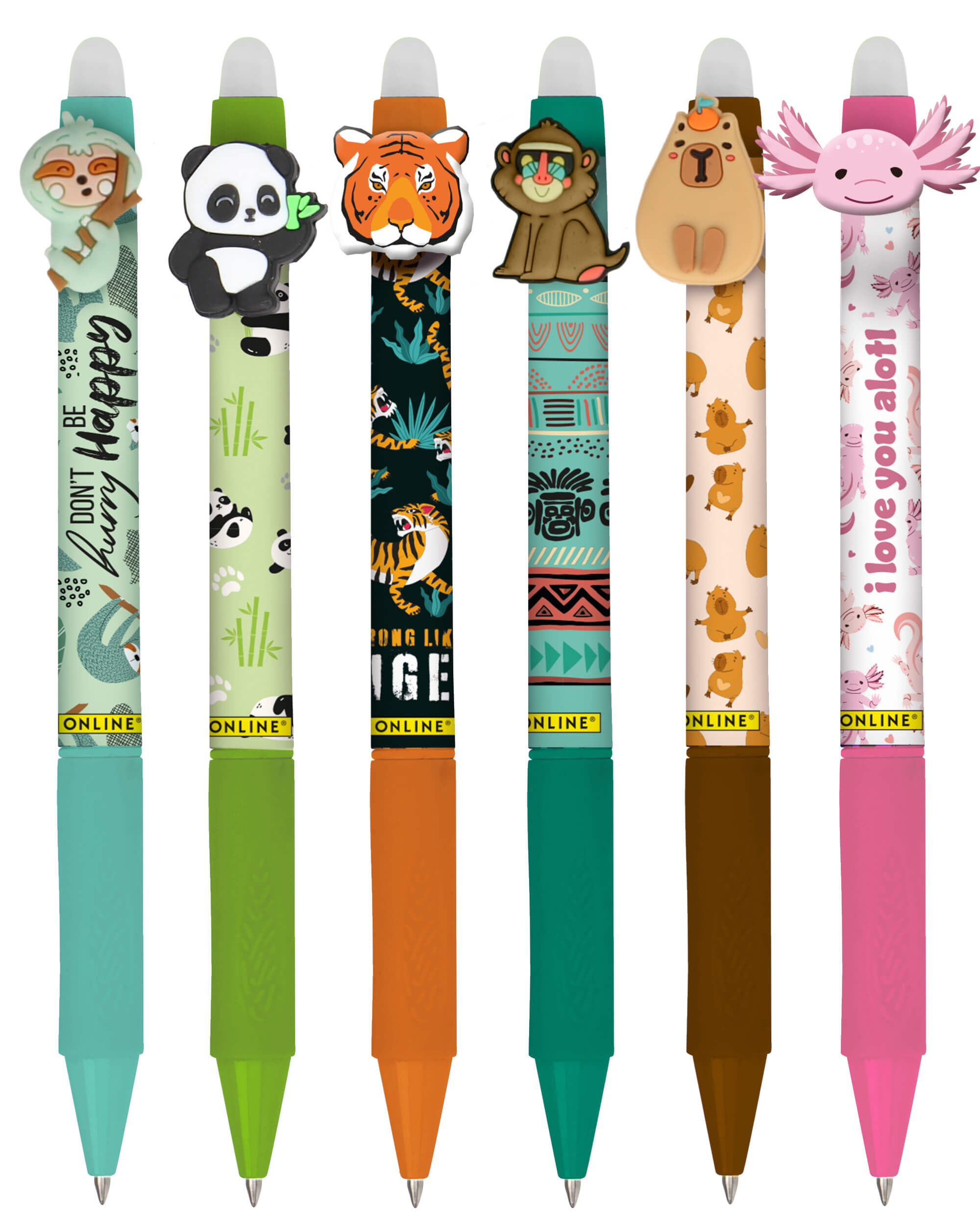 ONLINE Radierbare Gelschreiber ONLINE magiXX Fun Animals, 6er-Pack