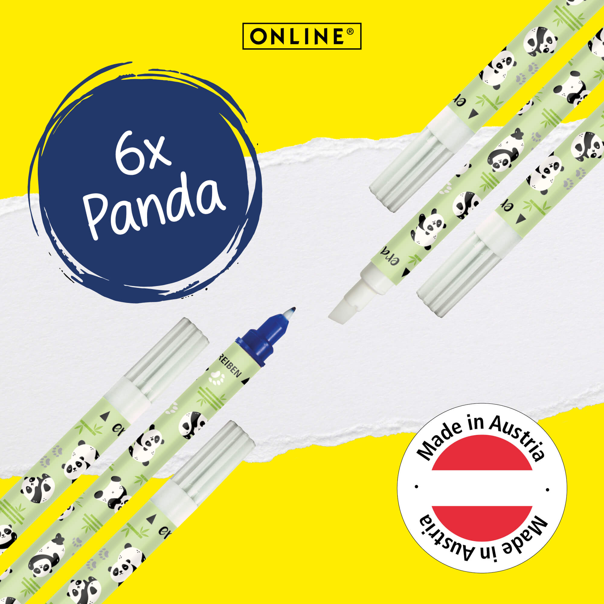 Vorteilspack Tintenlöscher Panda, 6 Stück