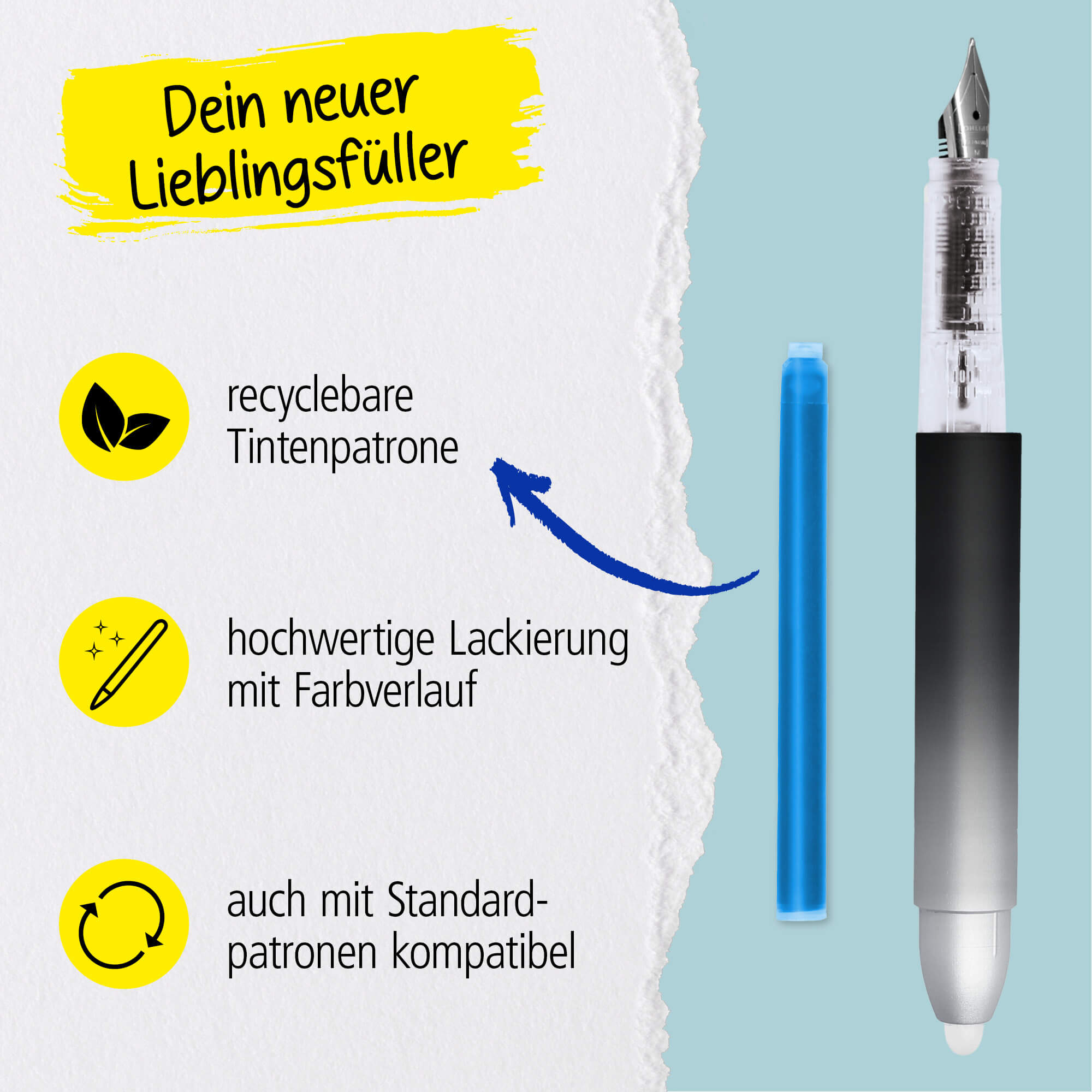 Radierbarer Füller ONLINE magiXX Dark Shadow Radierbarer Füller ONLINE magiXX Dark Shadow