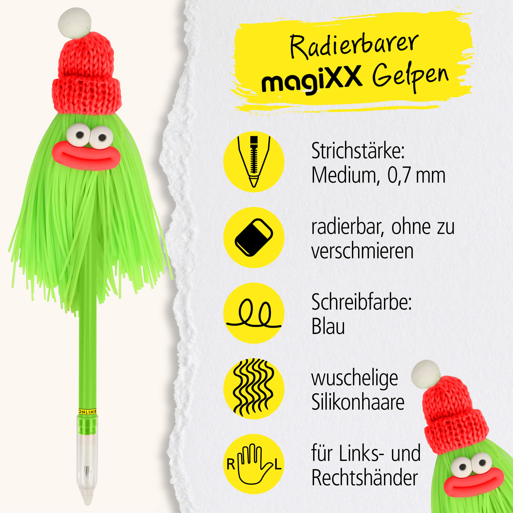 ONLINE Gelschreiber magiXX Hairy Friends Green