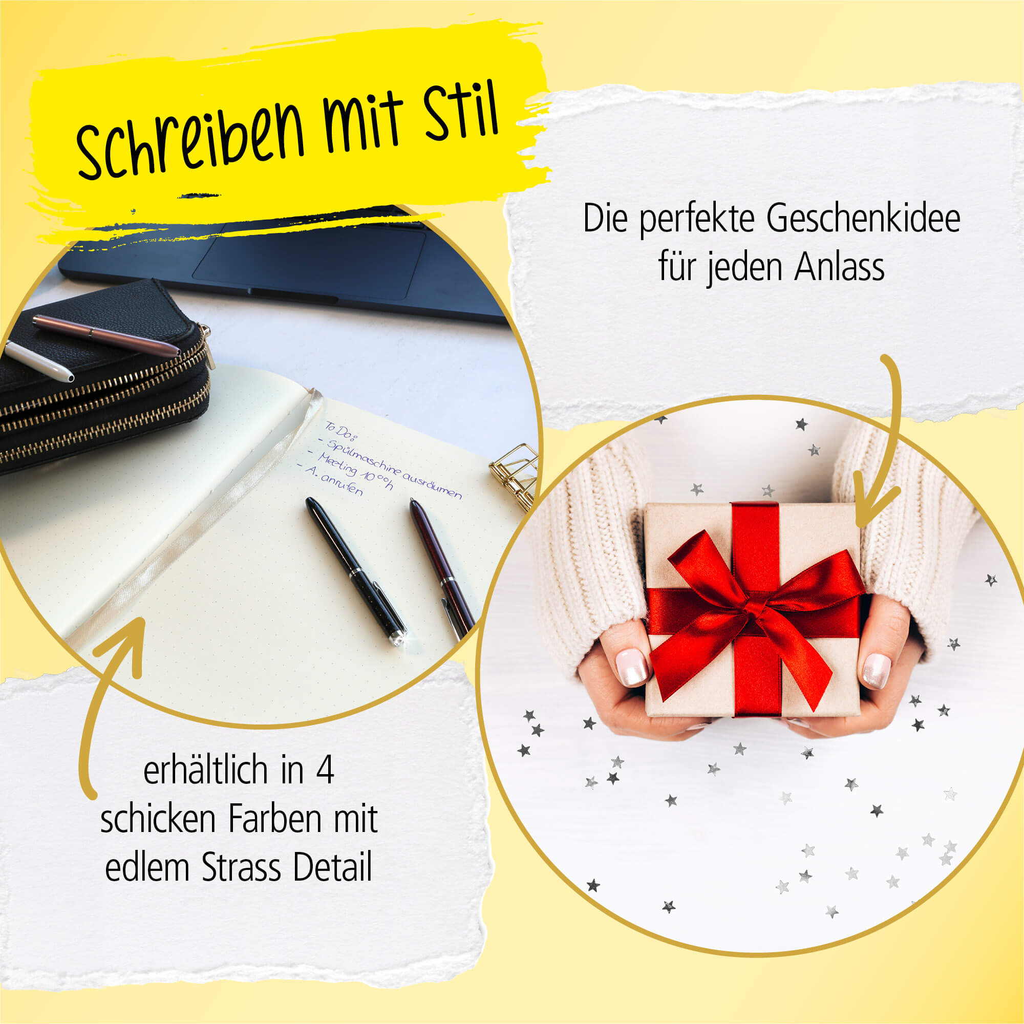 Drehkugelschreiber Mini Portemonnaie Crystal Black