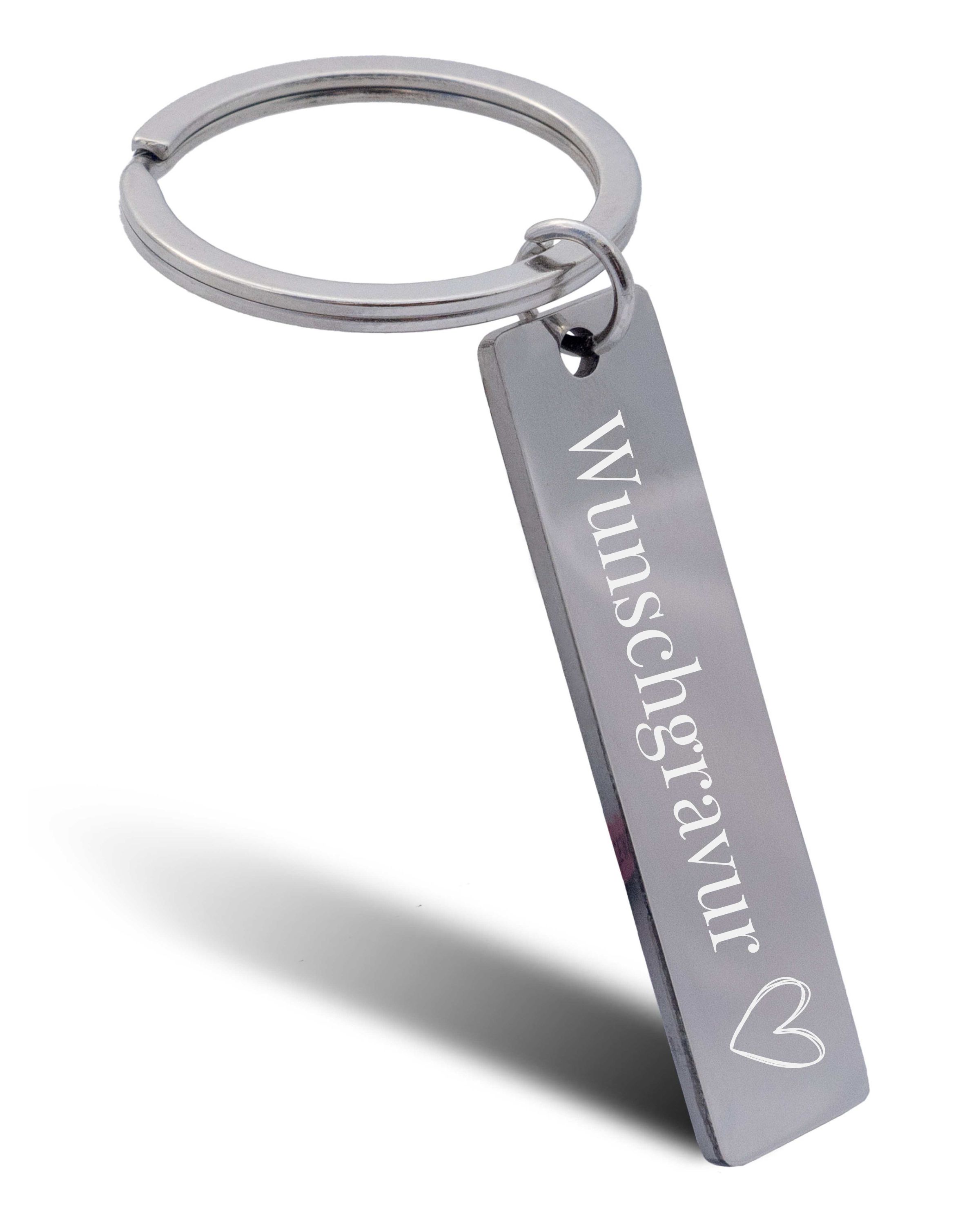 Schlüsselanhänger Plättchen Silver Personalisiert