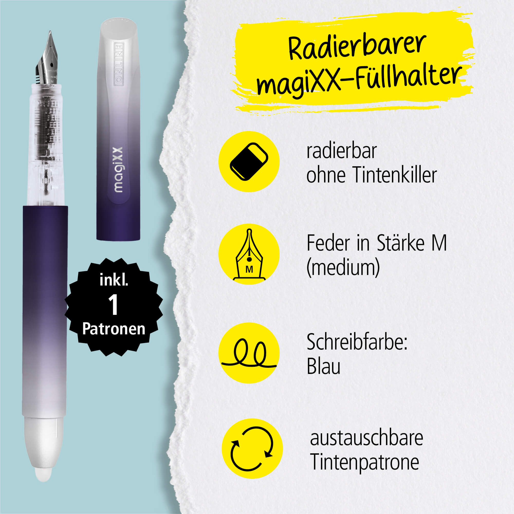Radierbarer Füller ONLINE magiXX Lavender Radierbarer Füller ONLINE magiXX Lavender