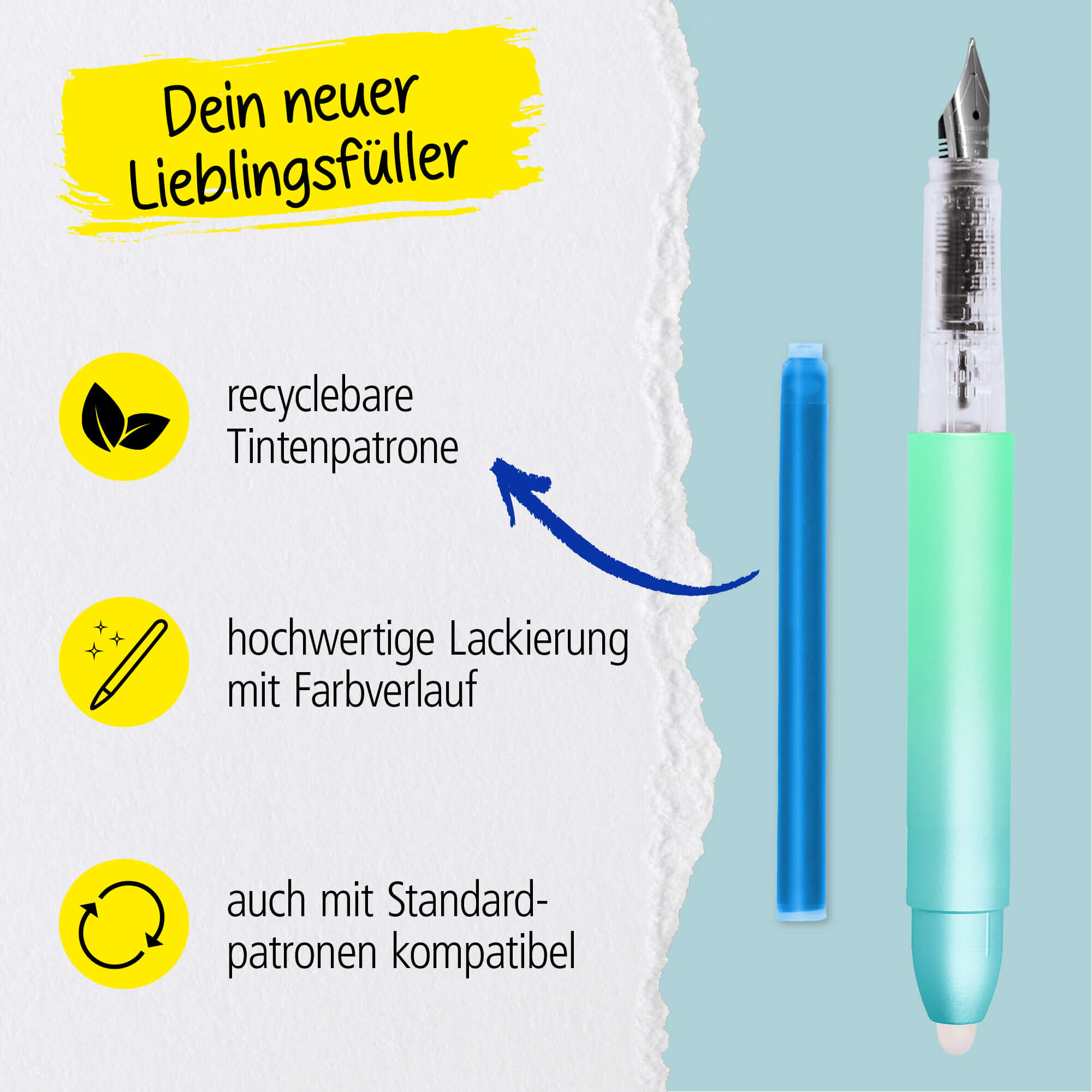 Radierbarer Füller ONLINE magiXX Turquoise Dream Radierbarer Füller ONLINE magiXX Turquoise Dream