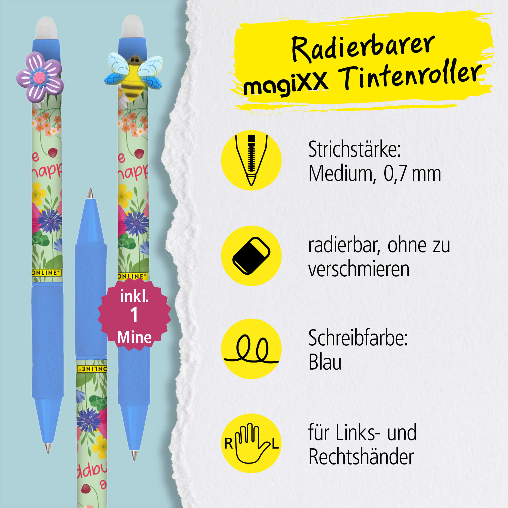 Radierbarer Gelschreiber magiXX Spin Flower