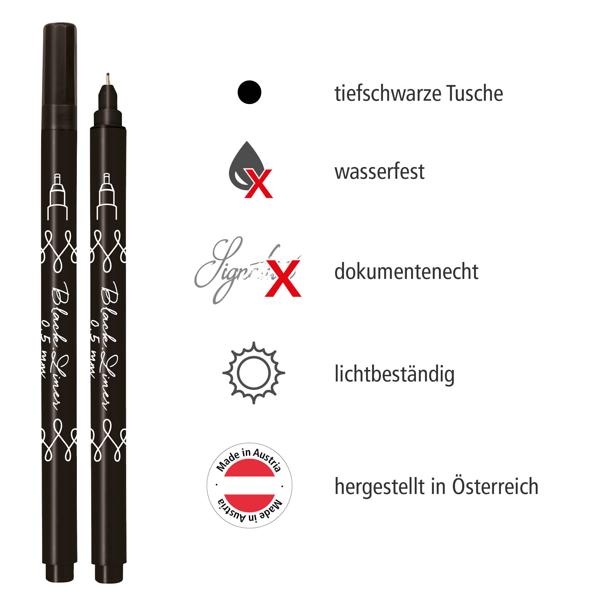 Fineliner schwarz Black Lettering - Eigenschaften