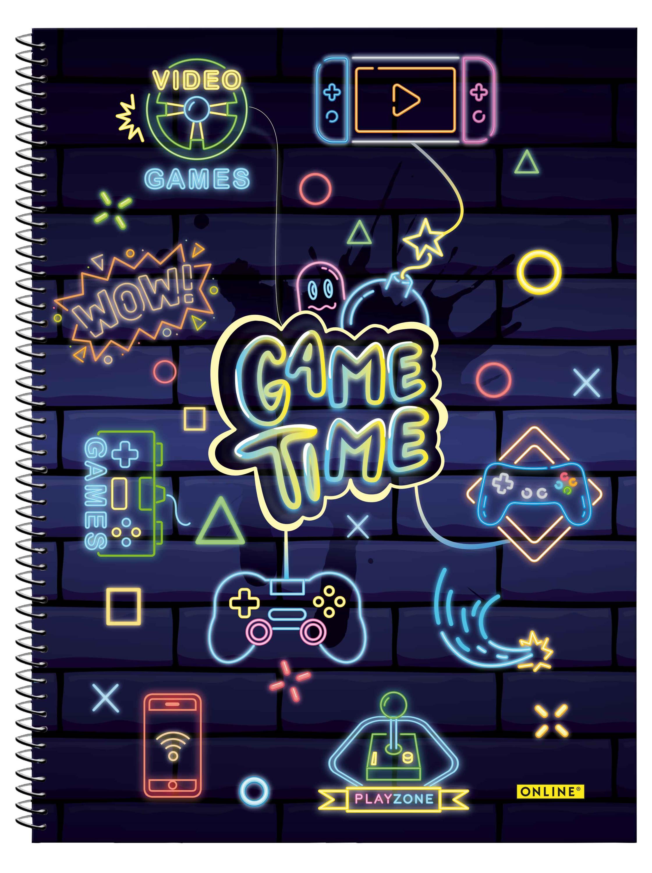 Spiral Note Pad, DIN A4, squared, 80 sheets, Game Pad Spiral Note Pad, DIN A4, squared, 80 sheets, Game Pad